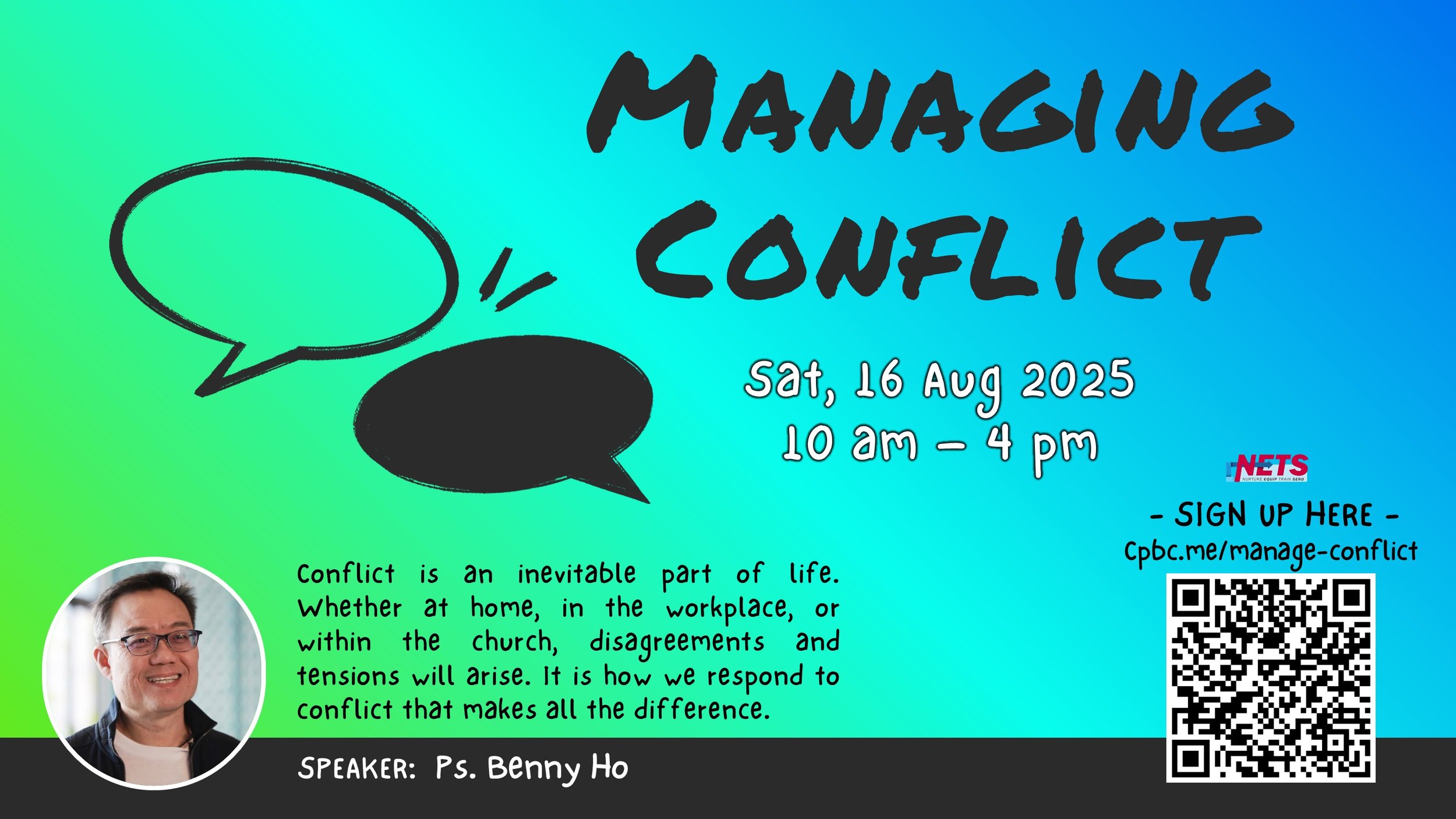 “Managing Conflict” Workshop by Ps. Benny Ho