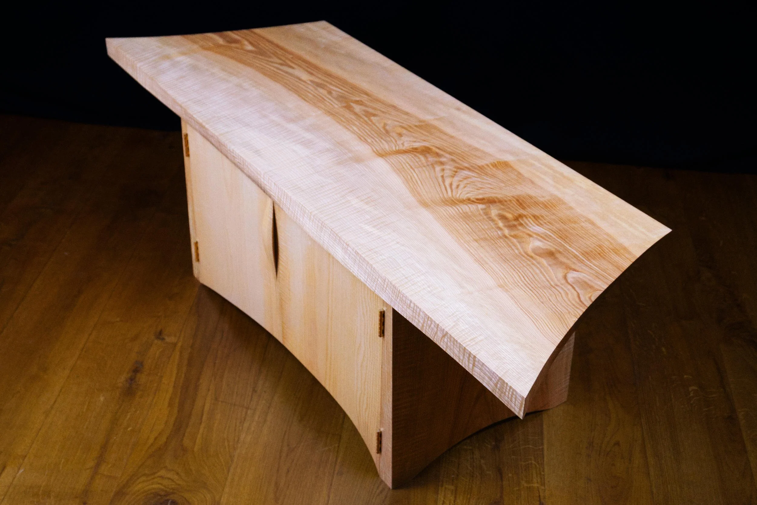 Bespoke TV Cabinet in rippled English ash