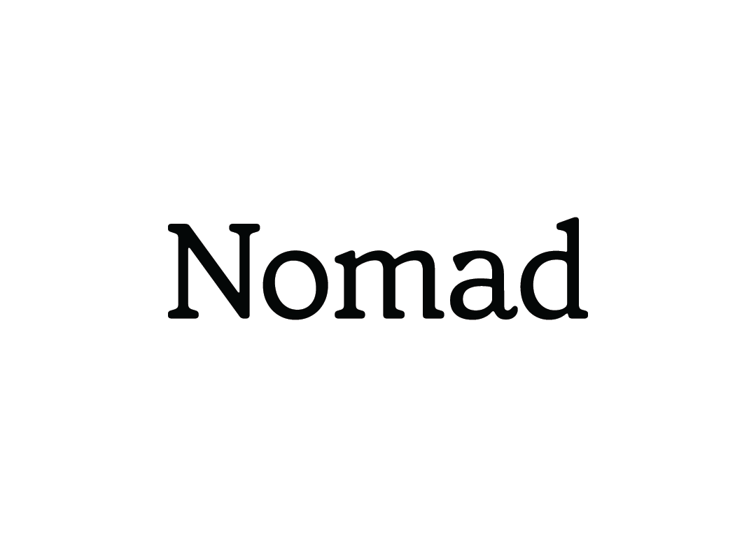 Text that reads 'Nomad' in black font on a white background.