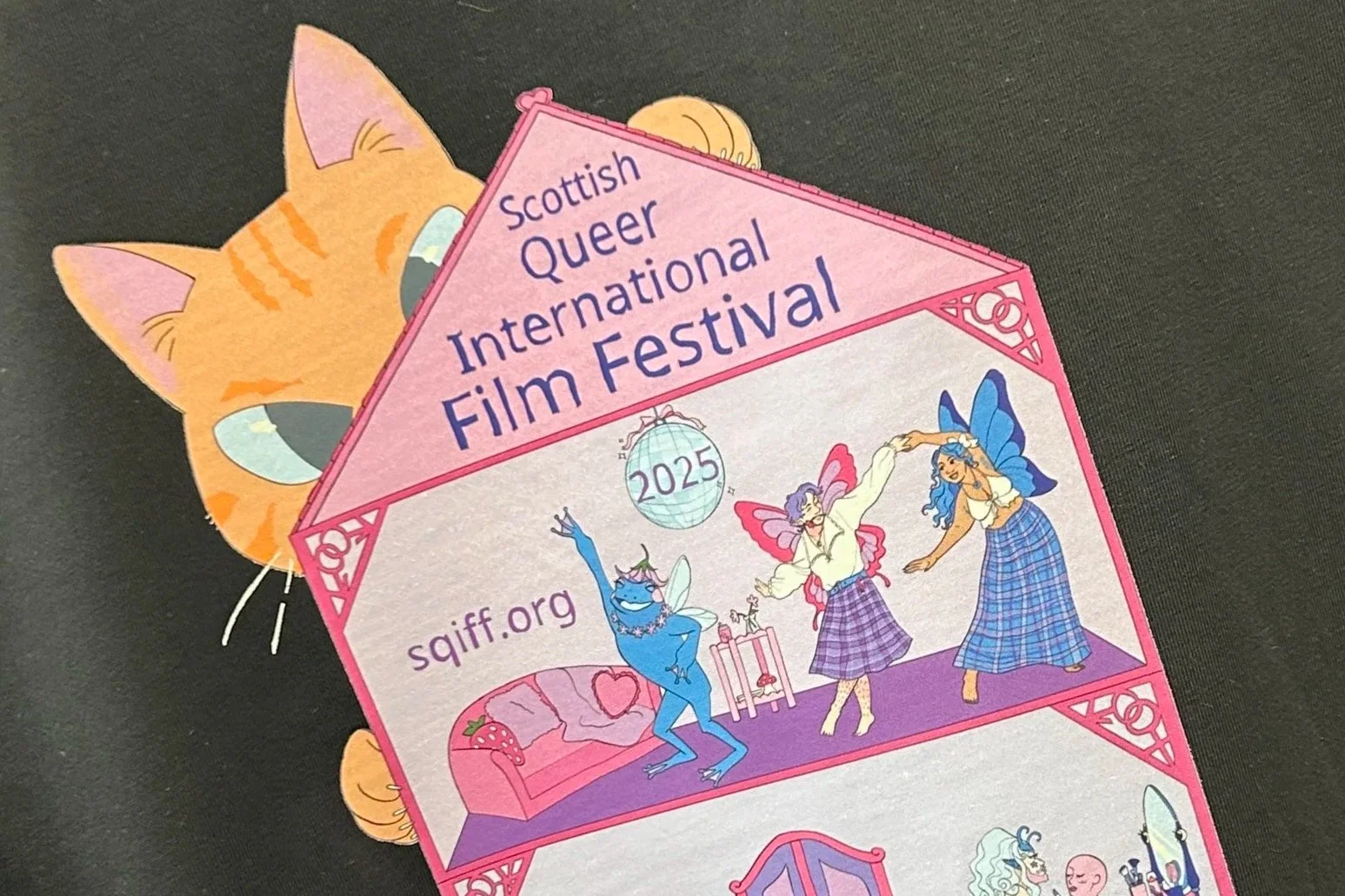 Black Stanley Stella Creator t-shirt with SQIFF Festival 2025 DTF printed artwork