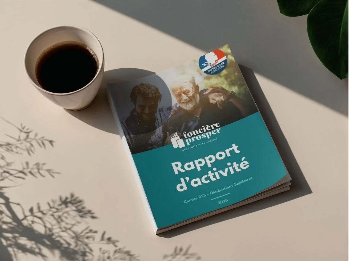 Visuel rapport d'activité de la Foncière Prosper