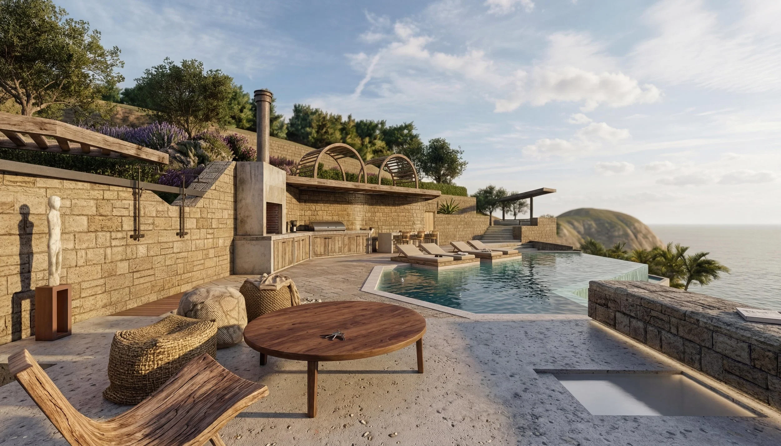 Pool area and outdoor lounge