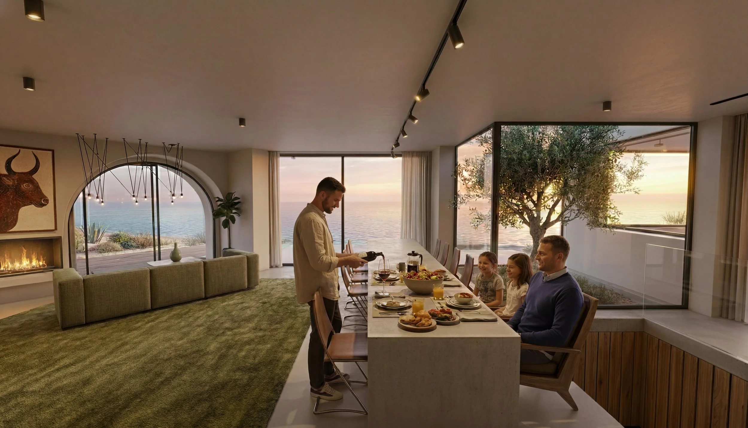 Open plan foyer and dining