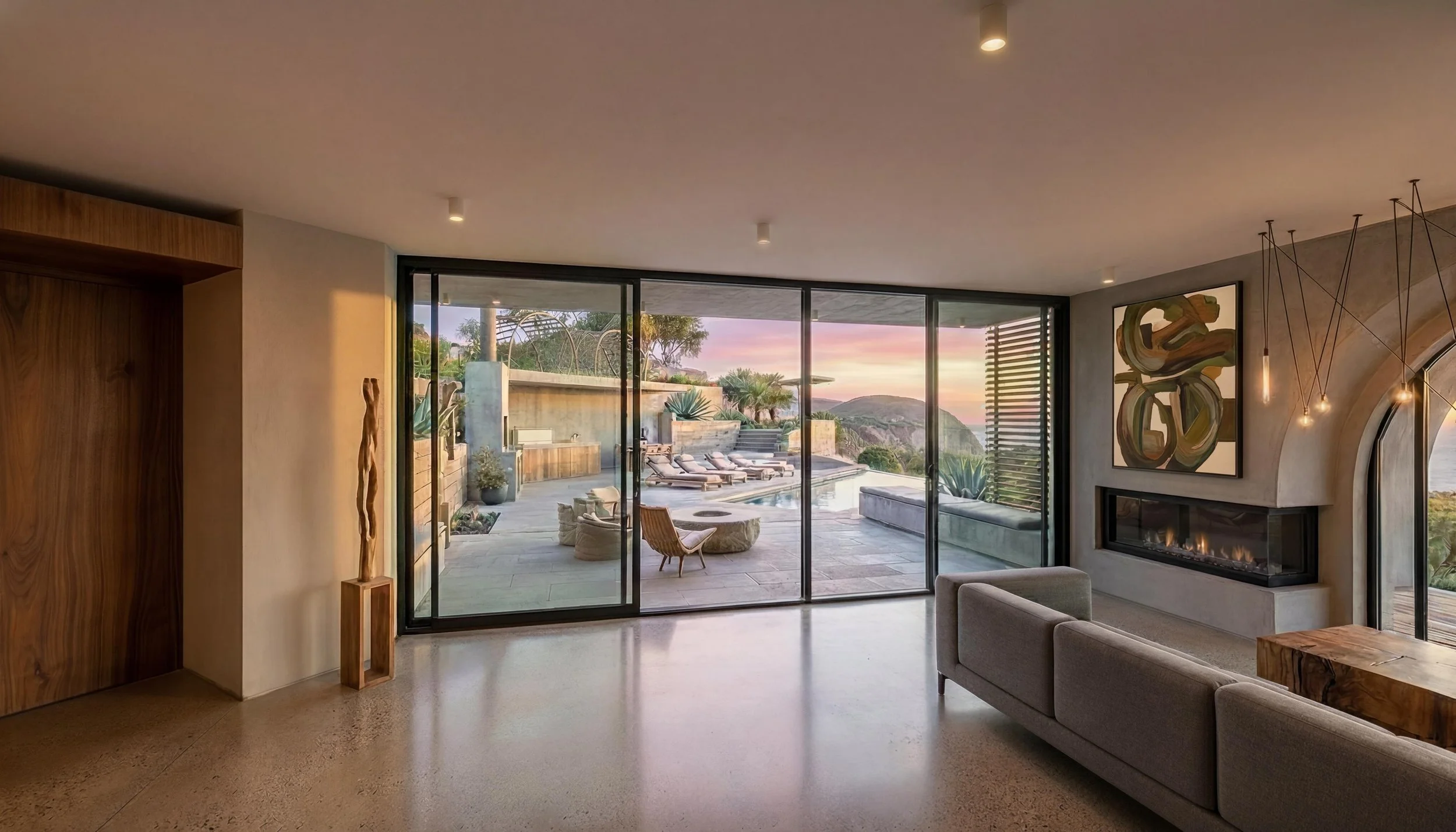 Living room opening to terrace