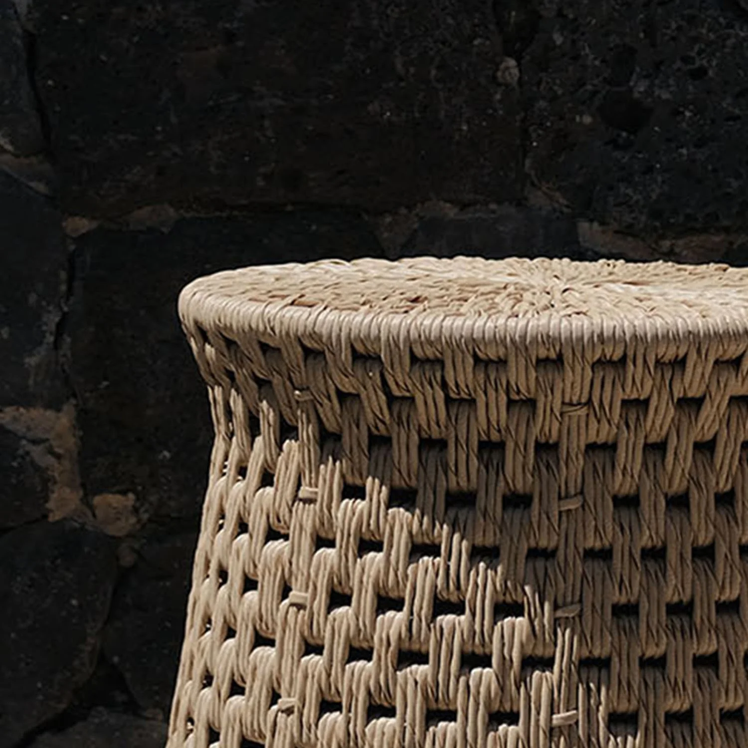 Luteca_Woven Resin Large Stool_detail.jpg