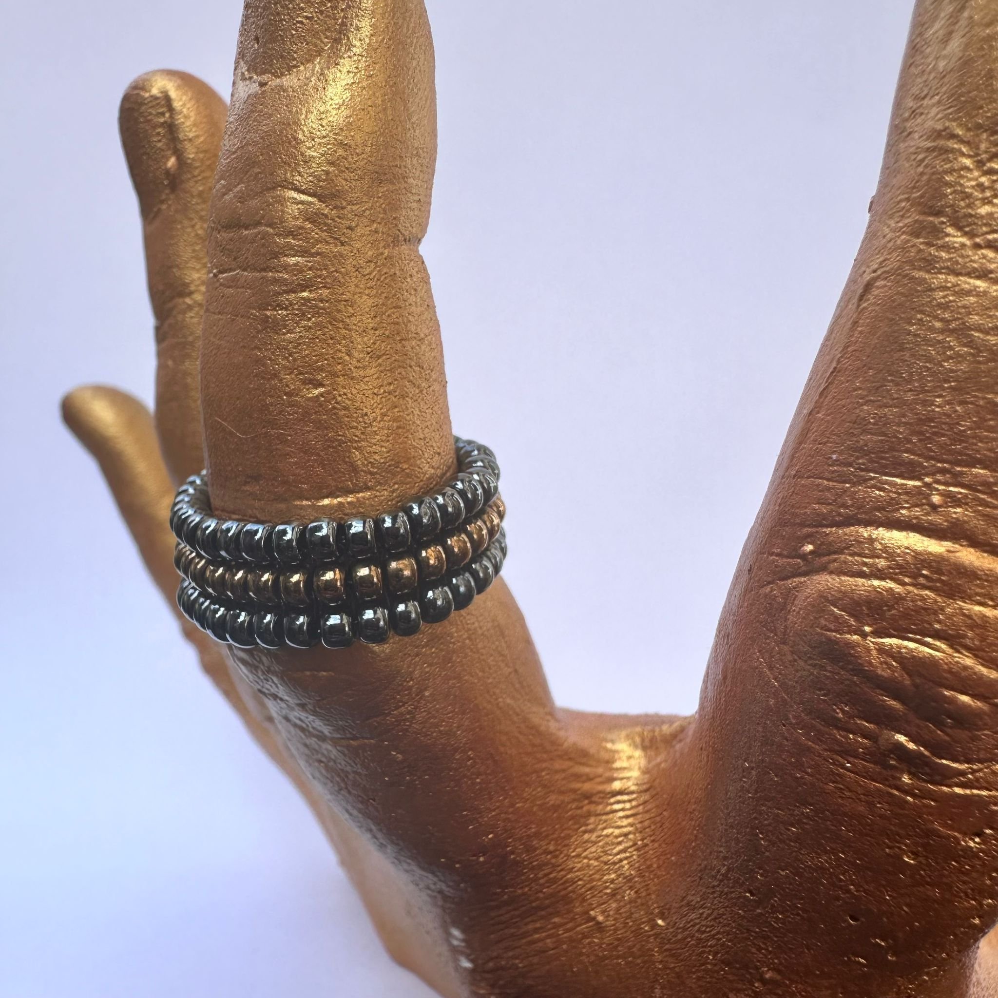 Rom's seed bead rings