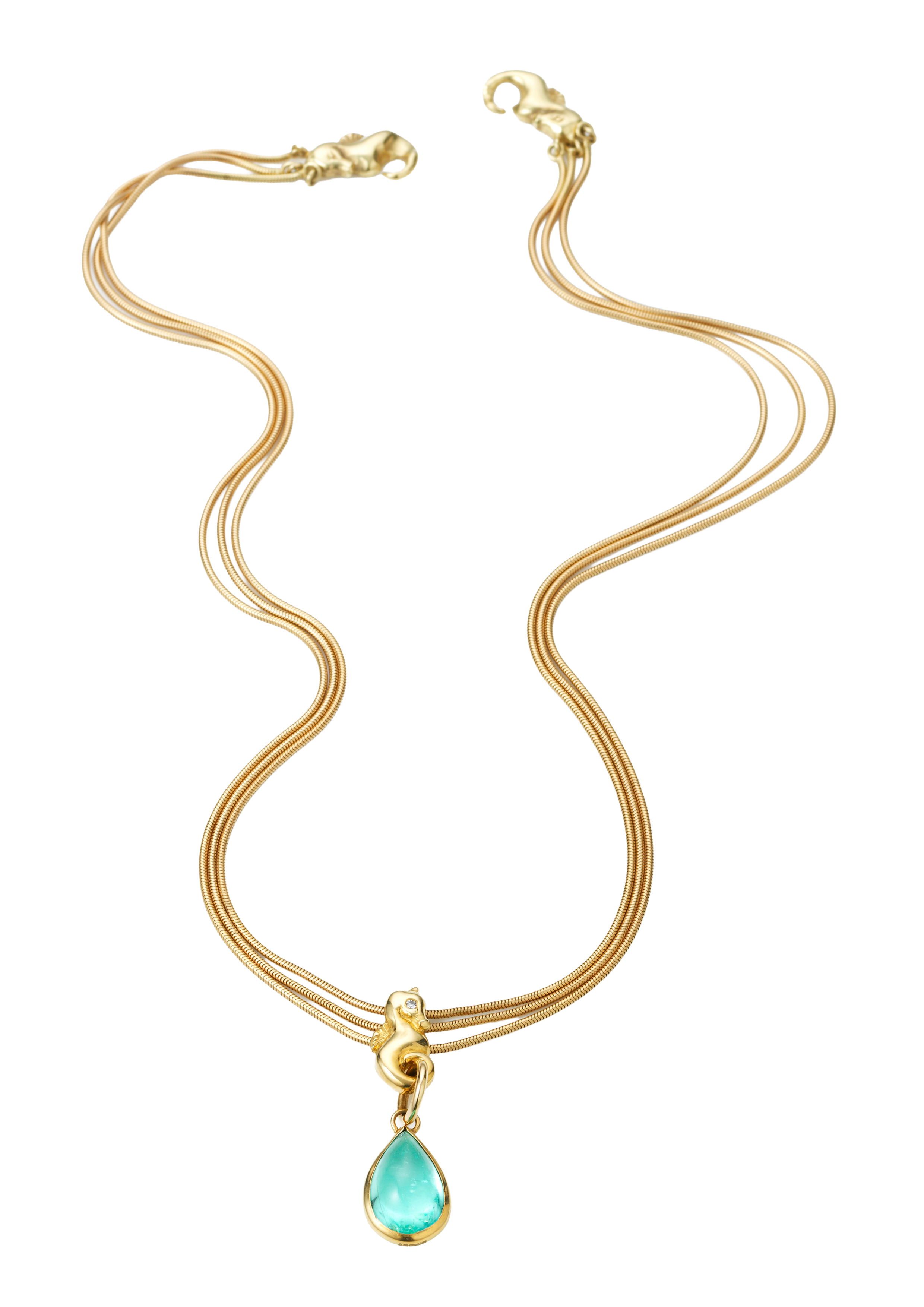 seahorse necklace pendant gold 24ct