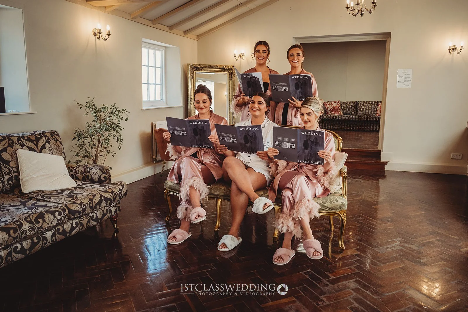 Soft glam bridal party makeup at Offley Place