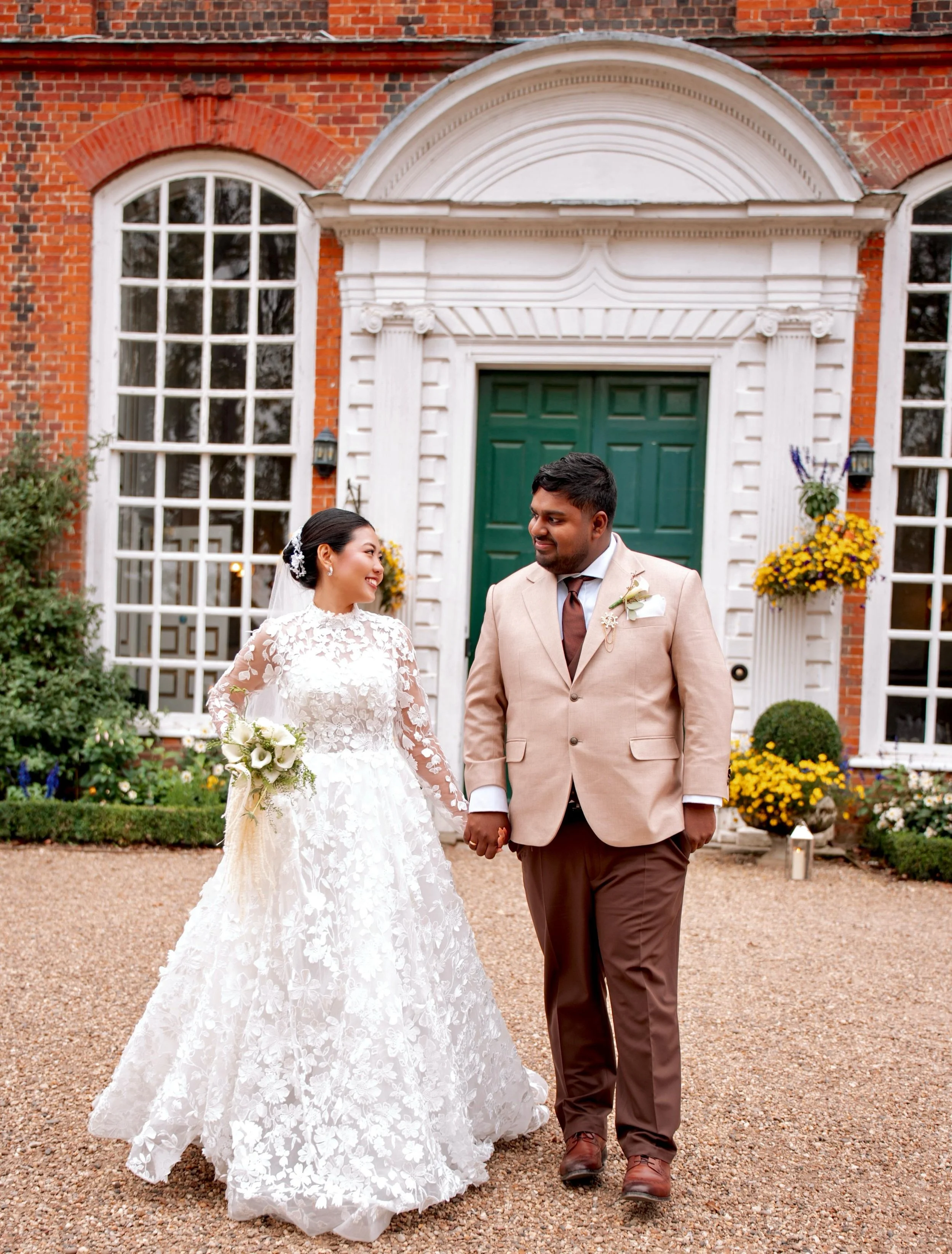 Asian glowing glass skin makeup for brides wedding day at Gosfield Hall, Essex
