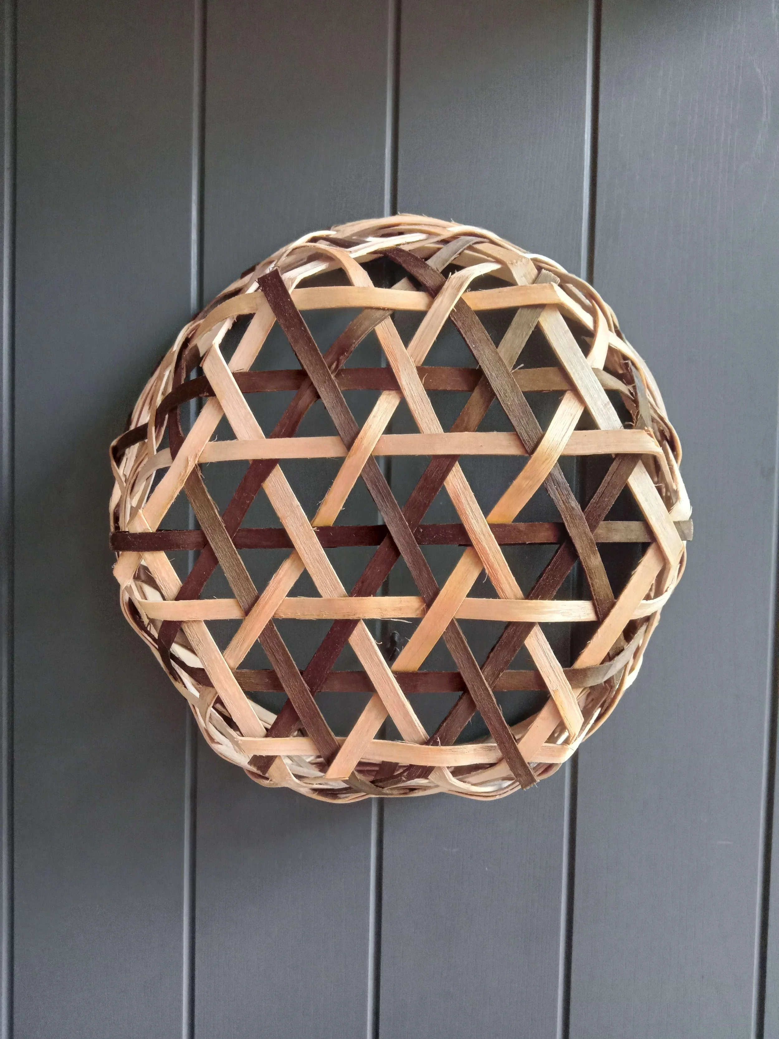 Hexagonal weave cheese basket with walnut dyed splints.jpg