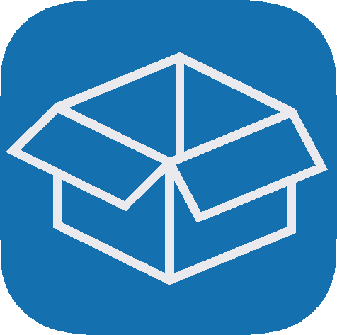 A digital graphic of a cardboard box with the top open.