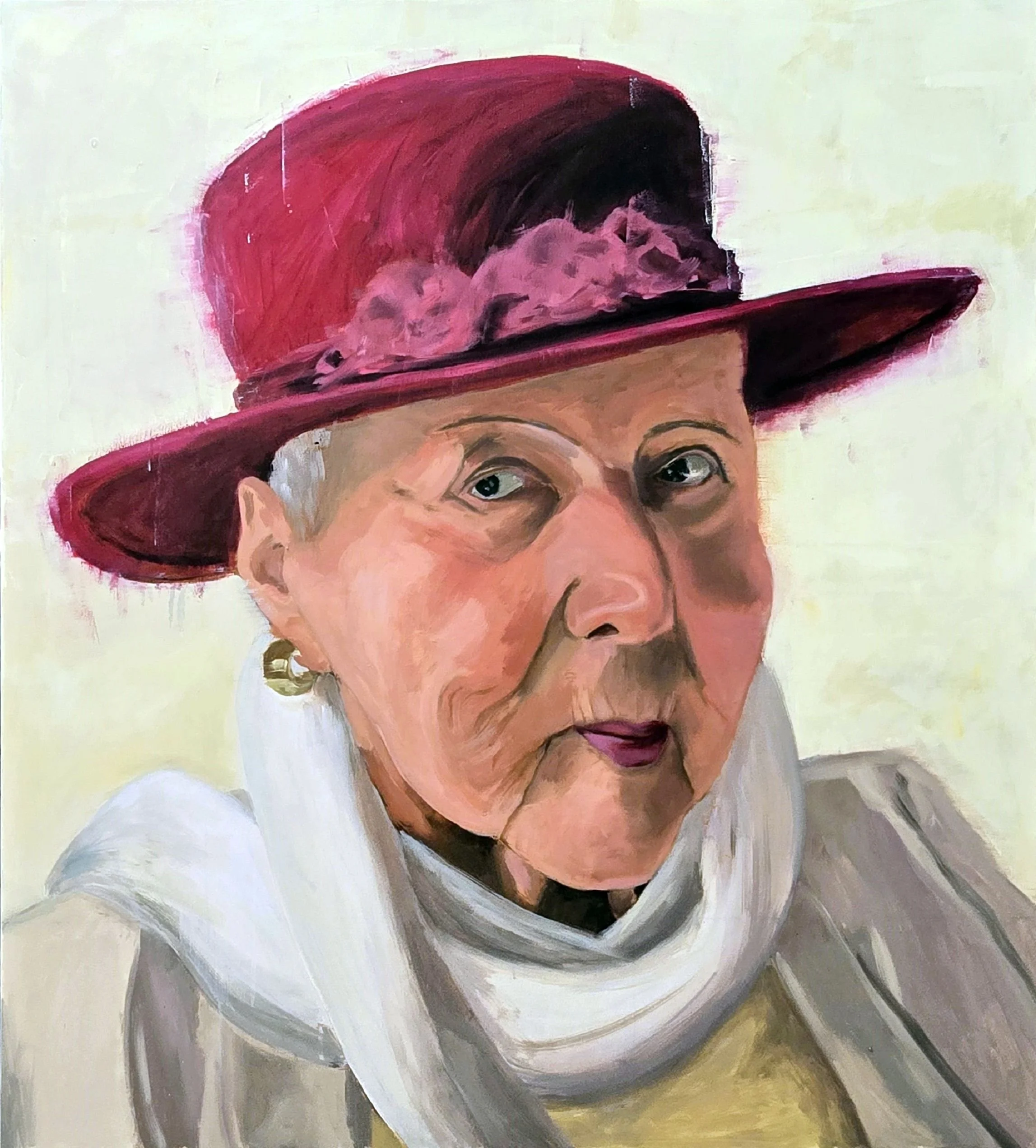 Eva Benešová, olej na plátně, 100 x 90 cm