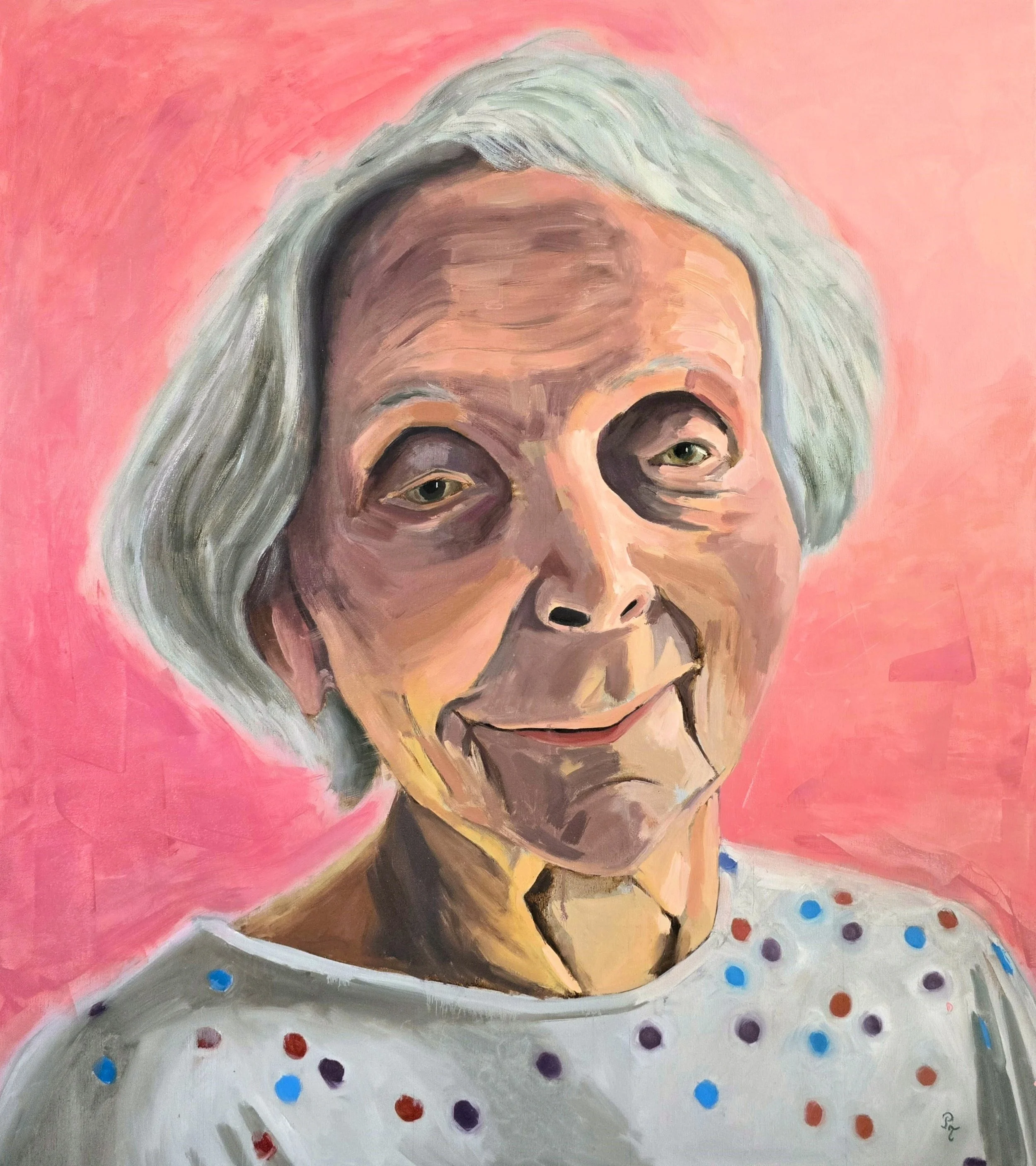 Olga Jirásková, olej na plátně, 100 x 90 cm
