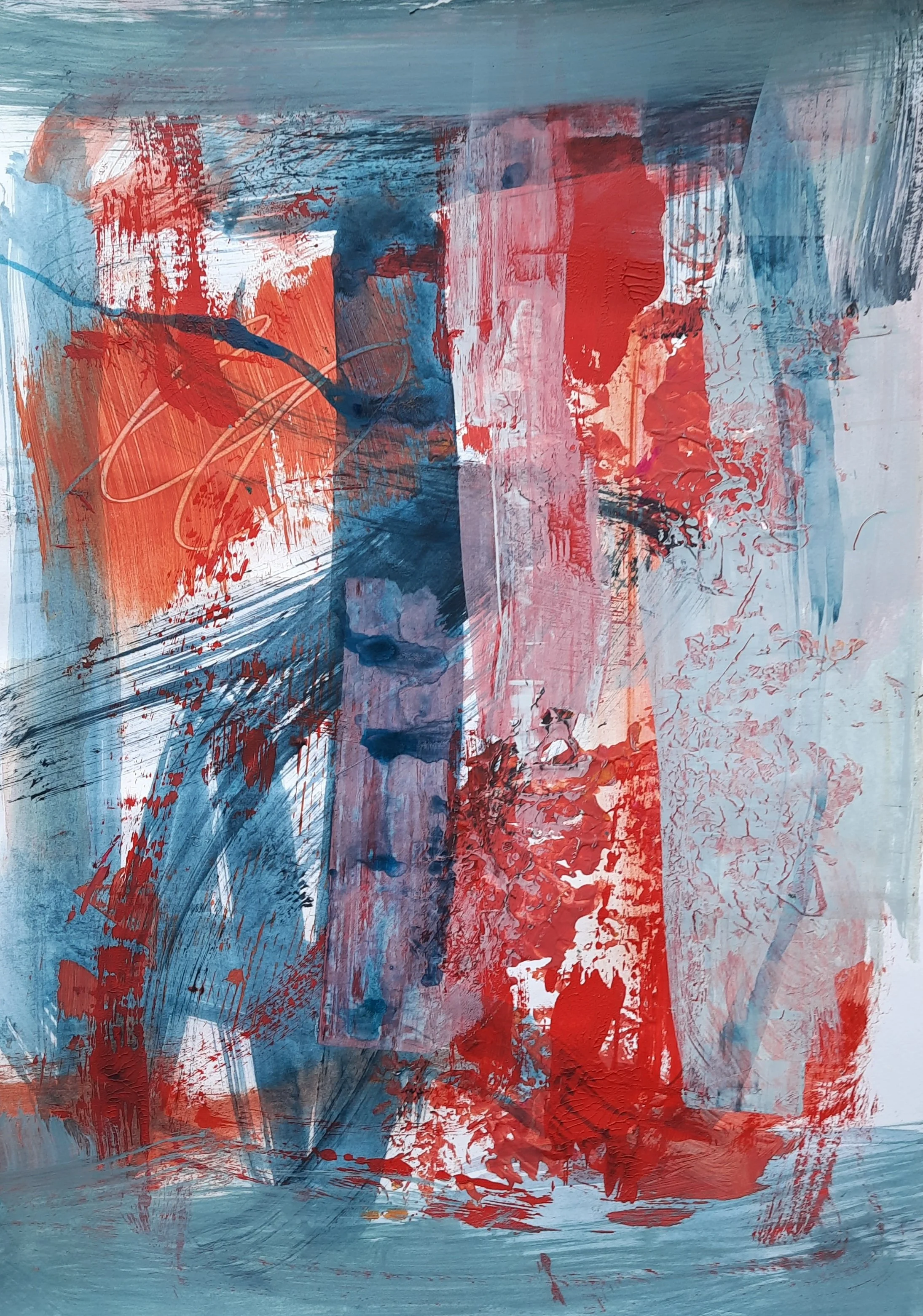 Swim,   acrylic on paper, 40 x 60 cm, available for purchase