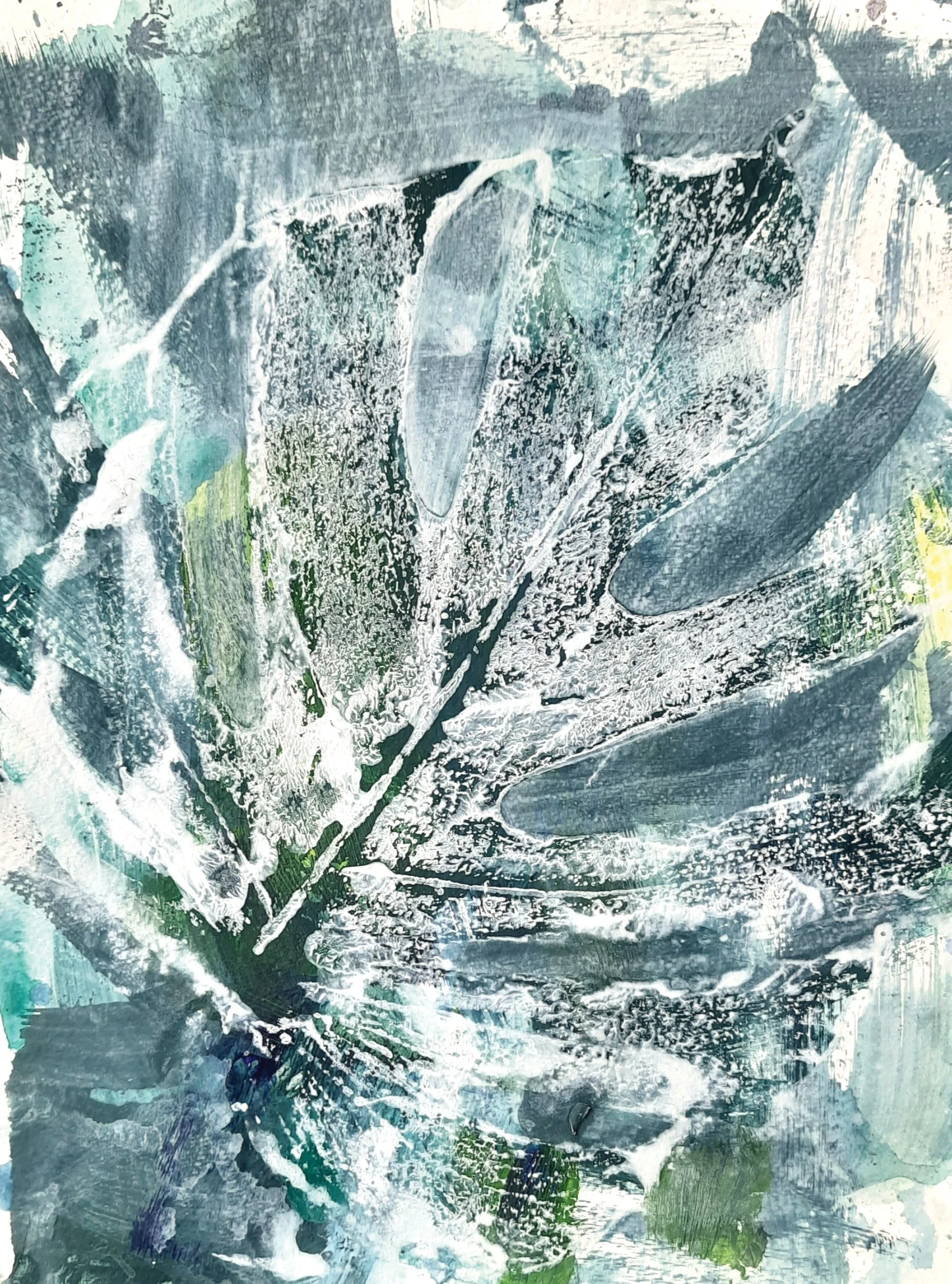 Monstera VI, acrylic on paper, 24 x 32 cm, original work sold out, giclée fine art print, 2023