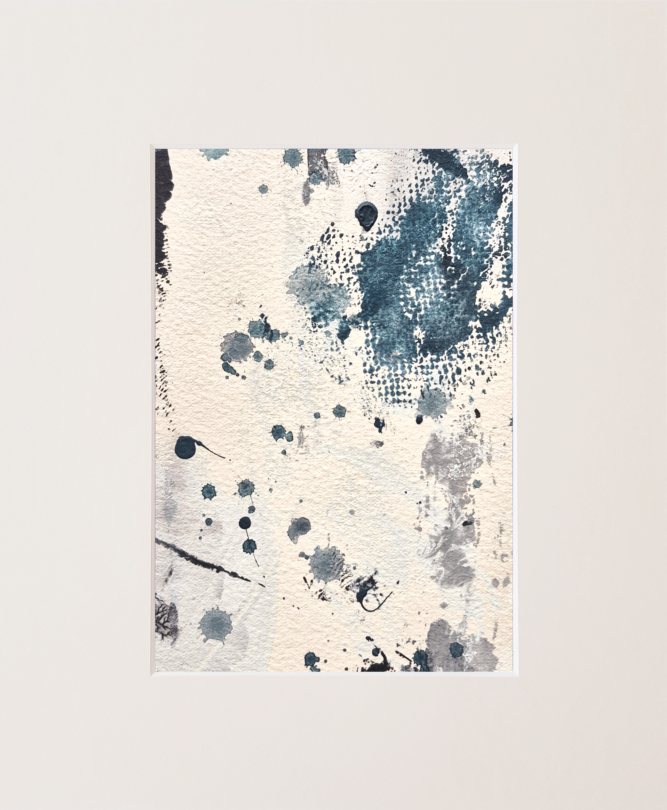 Raindrops falling on my head, acrylic on paper, 30.5 x 25.5 cm with mounting, 2025