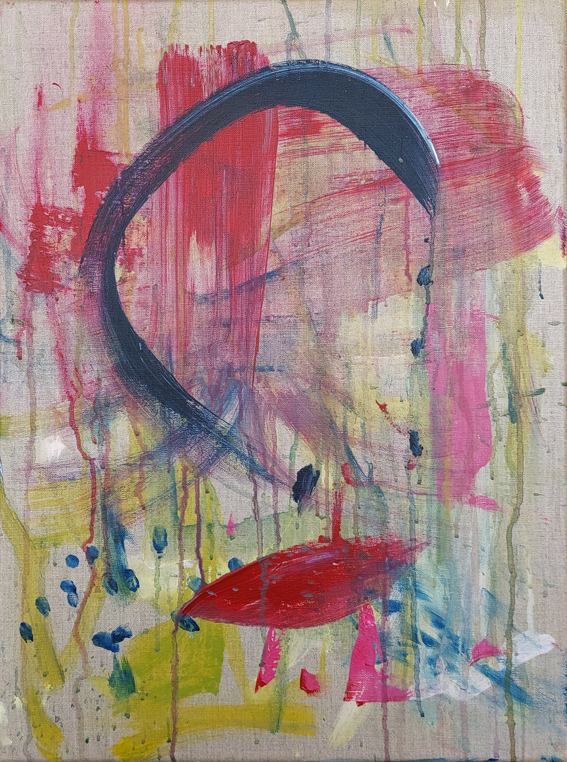 Red Lips Lady,   acrylic on linen, 60 x 45 cm