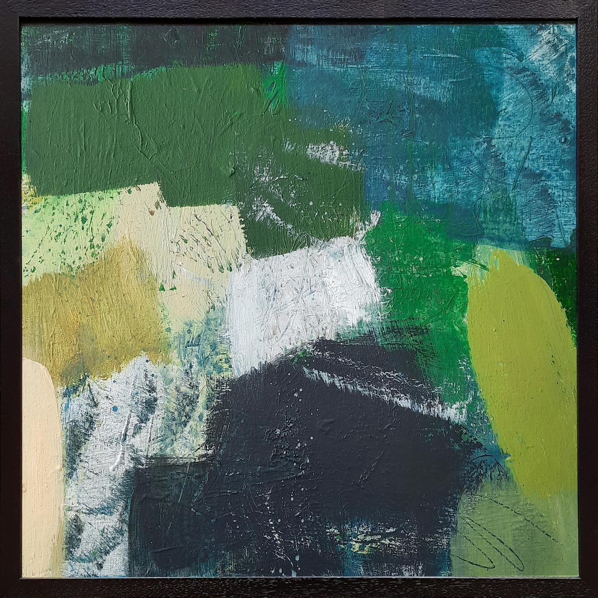 Finding Balance,  acrylic on canvas board, 42.5 x 42.5 x 2.4 cm (framed), 2024