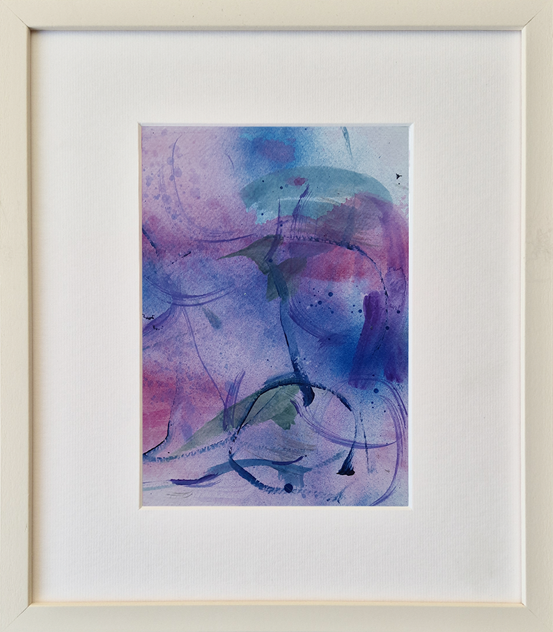  Ether VI,  acrylic, spray paint and ink on paper, 28 x 32 x 2 cm, 2024