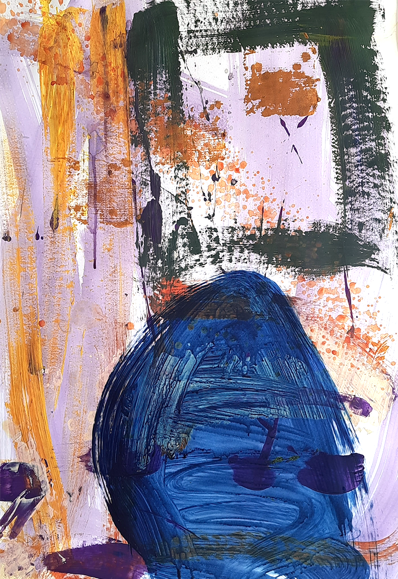 Blueberry Squeeze,   acrylic on paper, 85 x 60 cm
