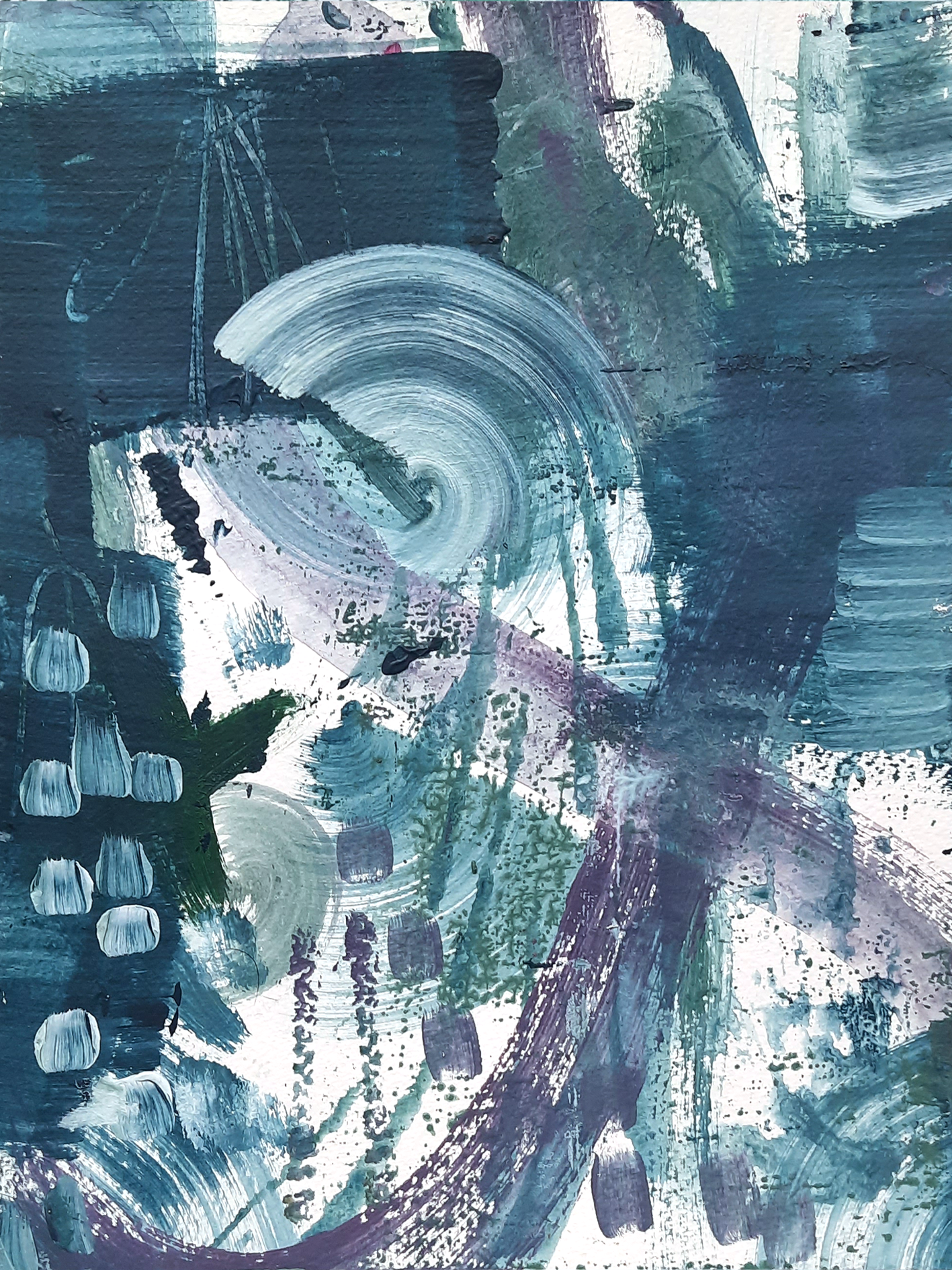 Creative Flow,  acrylic on paper, 24 x 32 cm, 2022