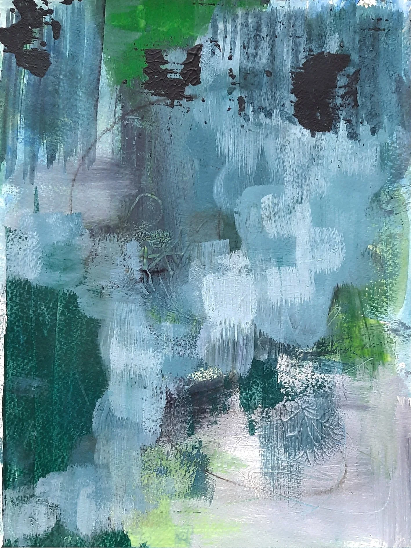   Misty Morning I     acrylic on paper, 24 x 32 cm, 2022, available for purchase