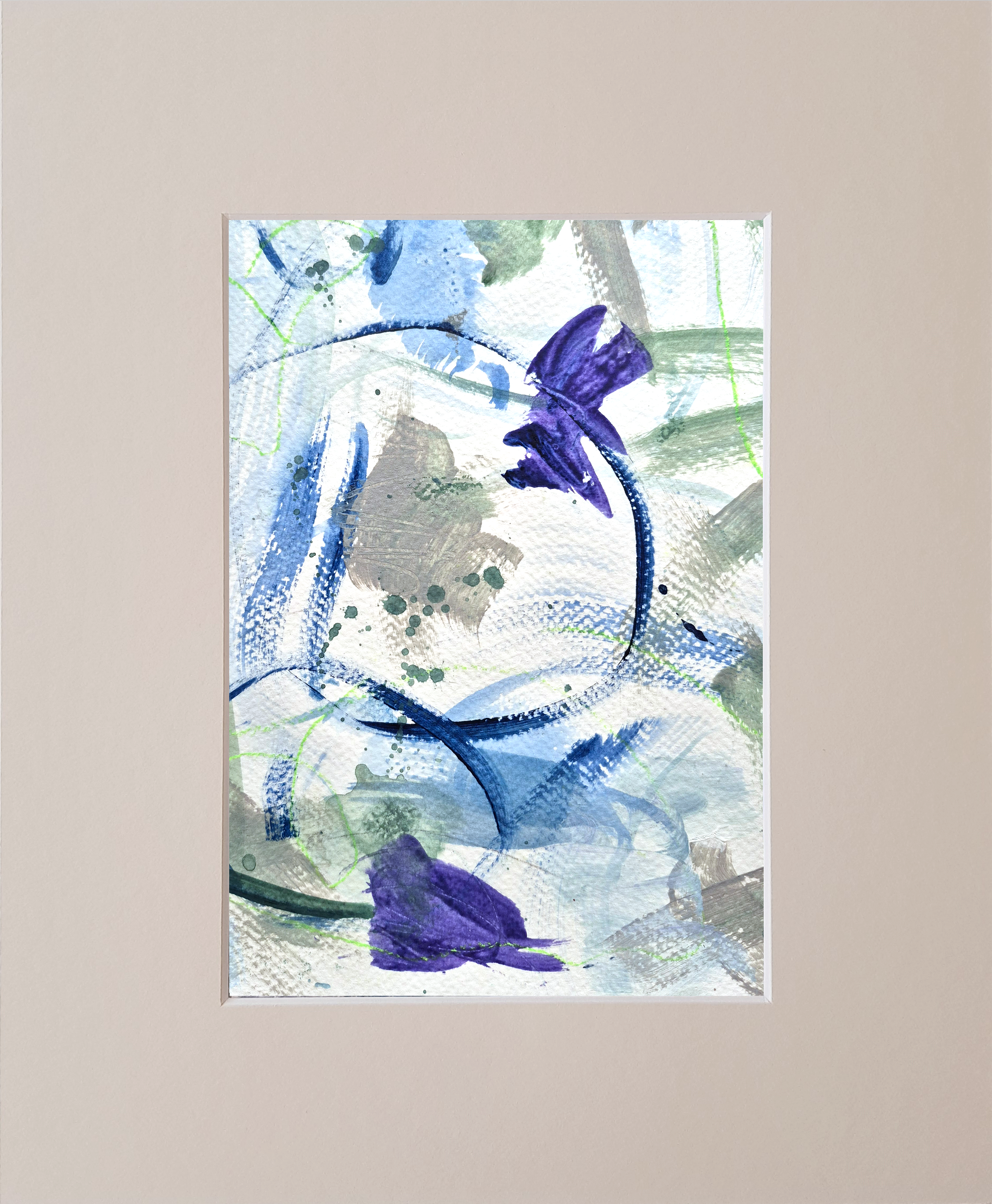 Butterfly II , acrylic on paper, 30.5 x 25.5 cm with mounting, 2023