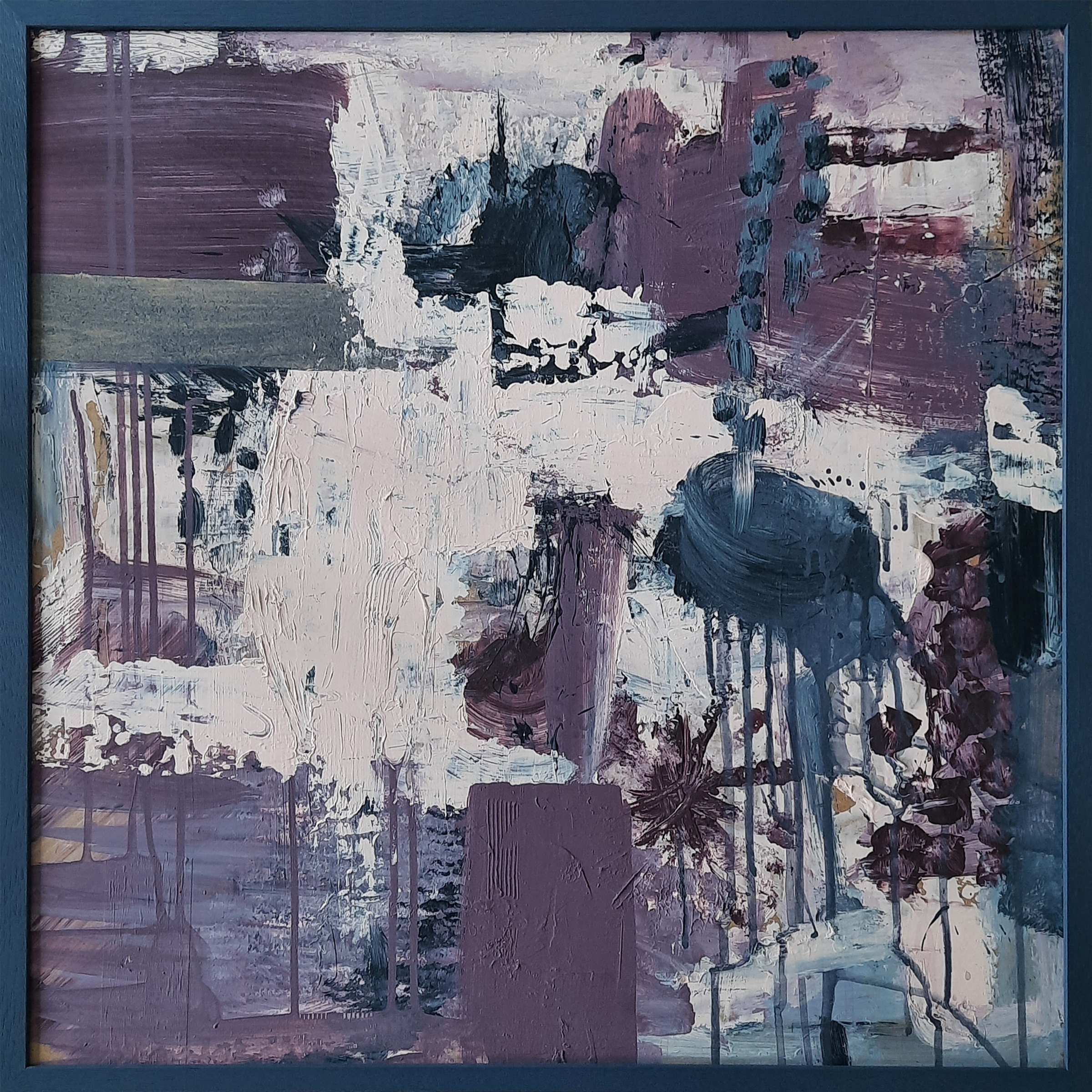 Melting Textures,  acrylic on wood panel, 60 x 60 x 2.5 cm (framed), 2024