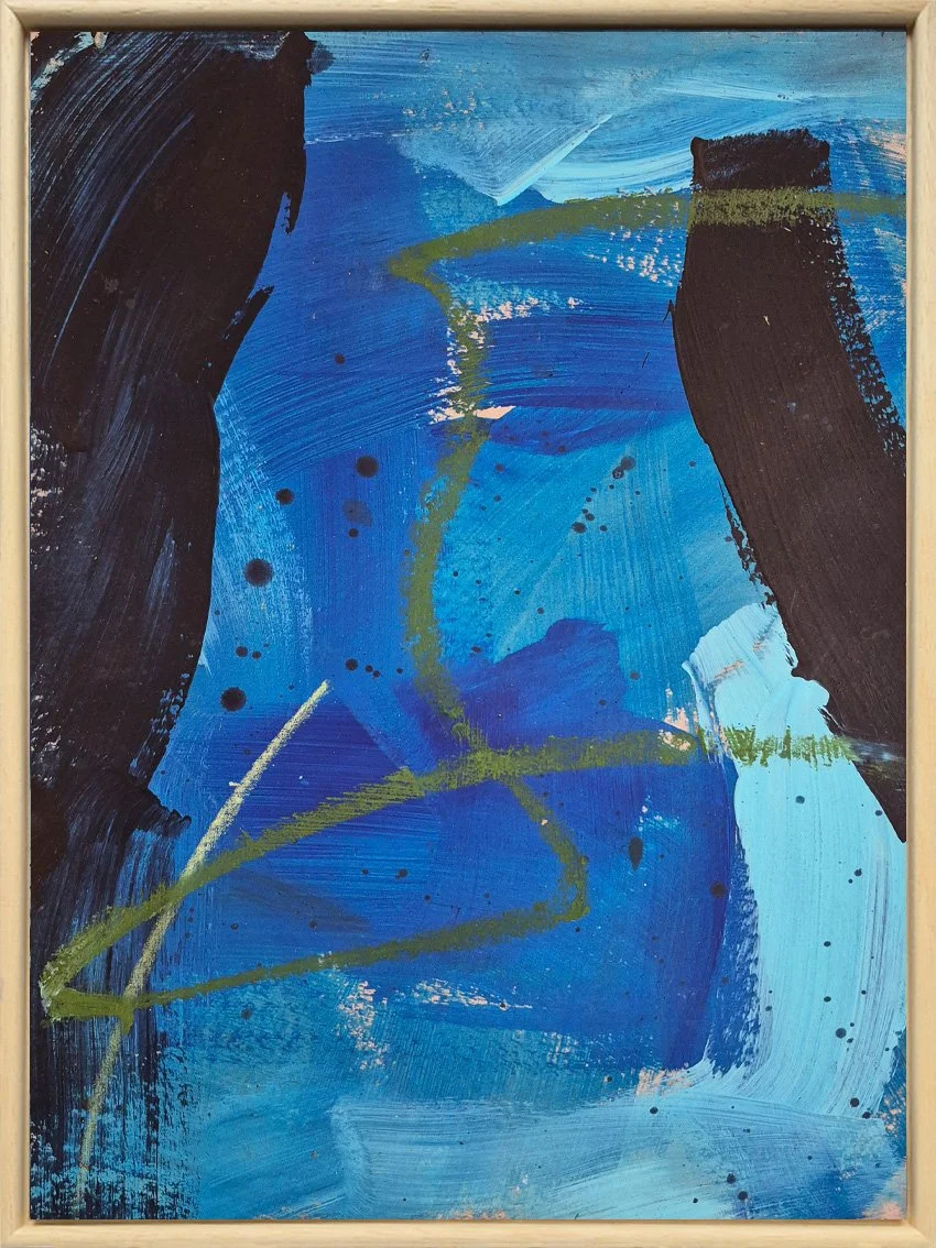   Constellation II     acrylic and oil pastel on board, 30 x 40 (framed), 2025, available to purchase