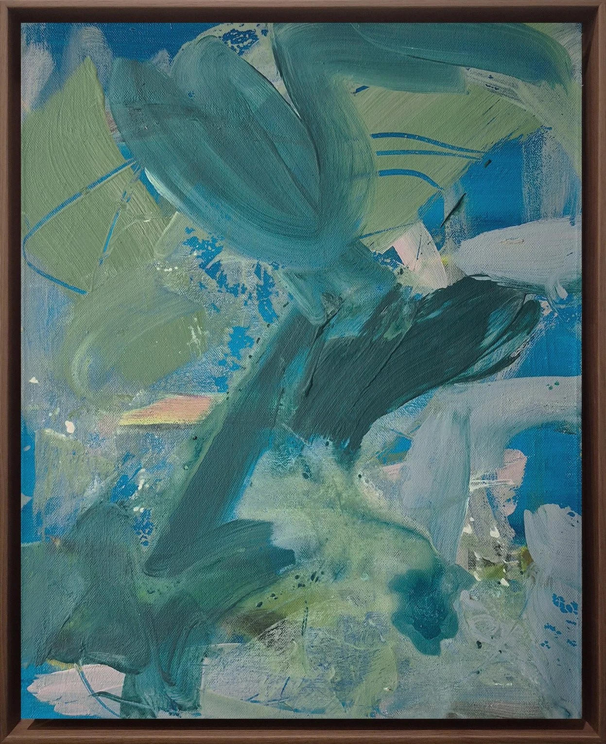   Untitled (Pink Splash)     acrylic and ink on canvas, 50 x 40 cm, 2025