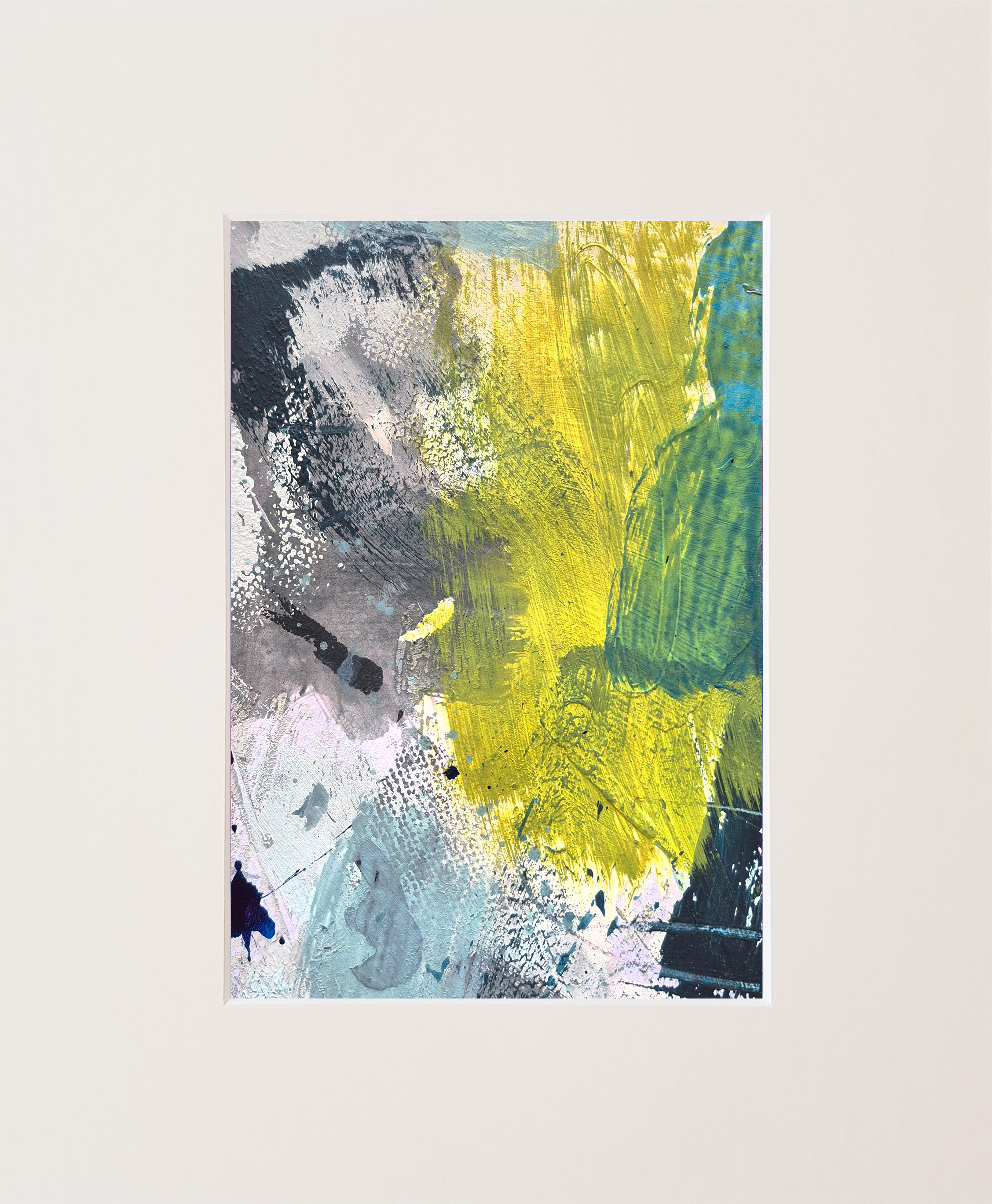 A walk in solitude, acrylic on paper, 30.5 x 25.5 cm with mounting, 2025