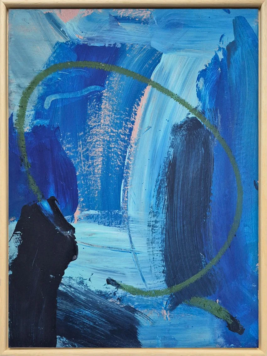   Constellation I     acrylic and oil pastel on board, 30 x 40 (framed), 2025, available to purchase