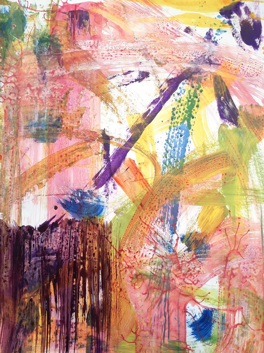 Profumo di Rosa, acrylic on paper, 59.4 x 84 cm, 2021