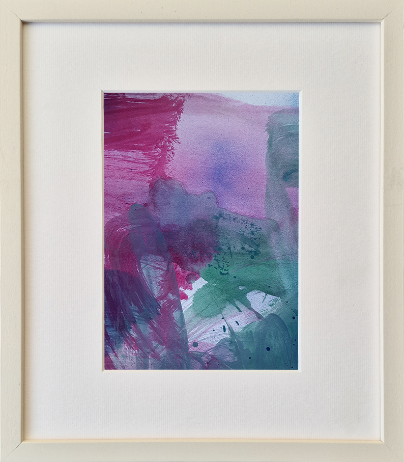  Ether I,  acrylic, spray paint and ink on paper, 28 x 32 x 2 cm, 2024