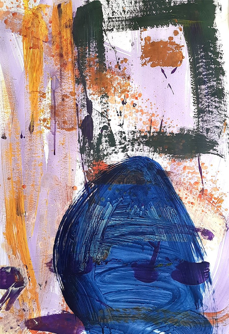 Blueberry Squeeze, acrylic on paper, 59.4 x 84 cm, 2021