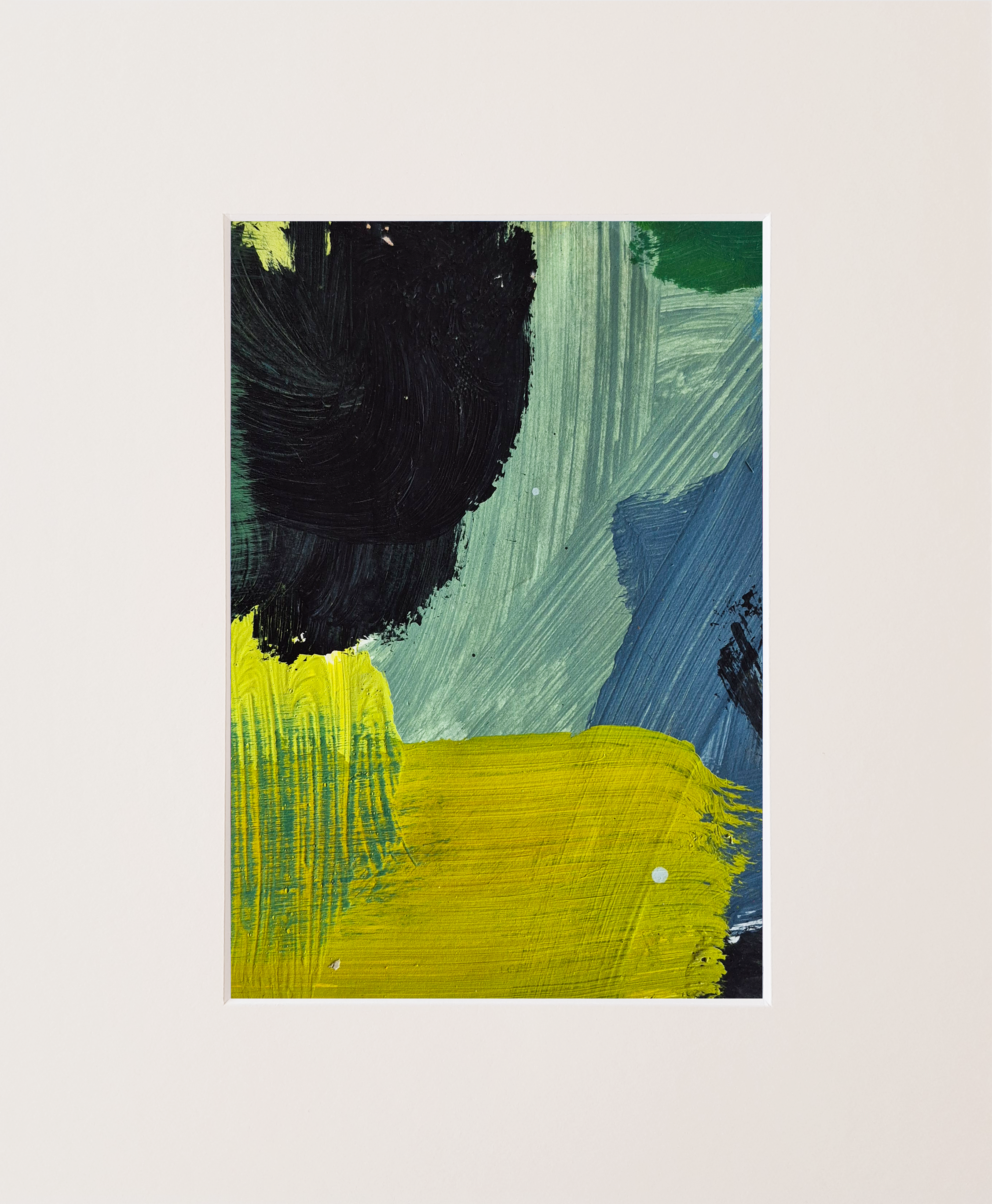 Hill II, acrylic on paper, 30.5 x 25.5 cm with mounting,