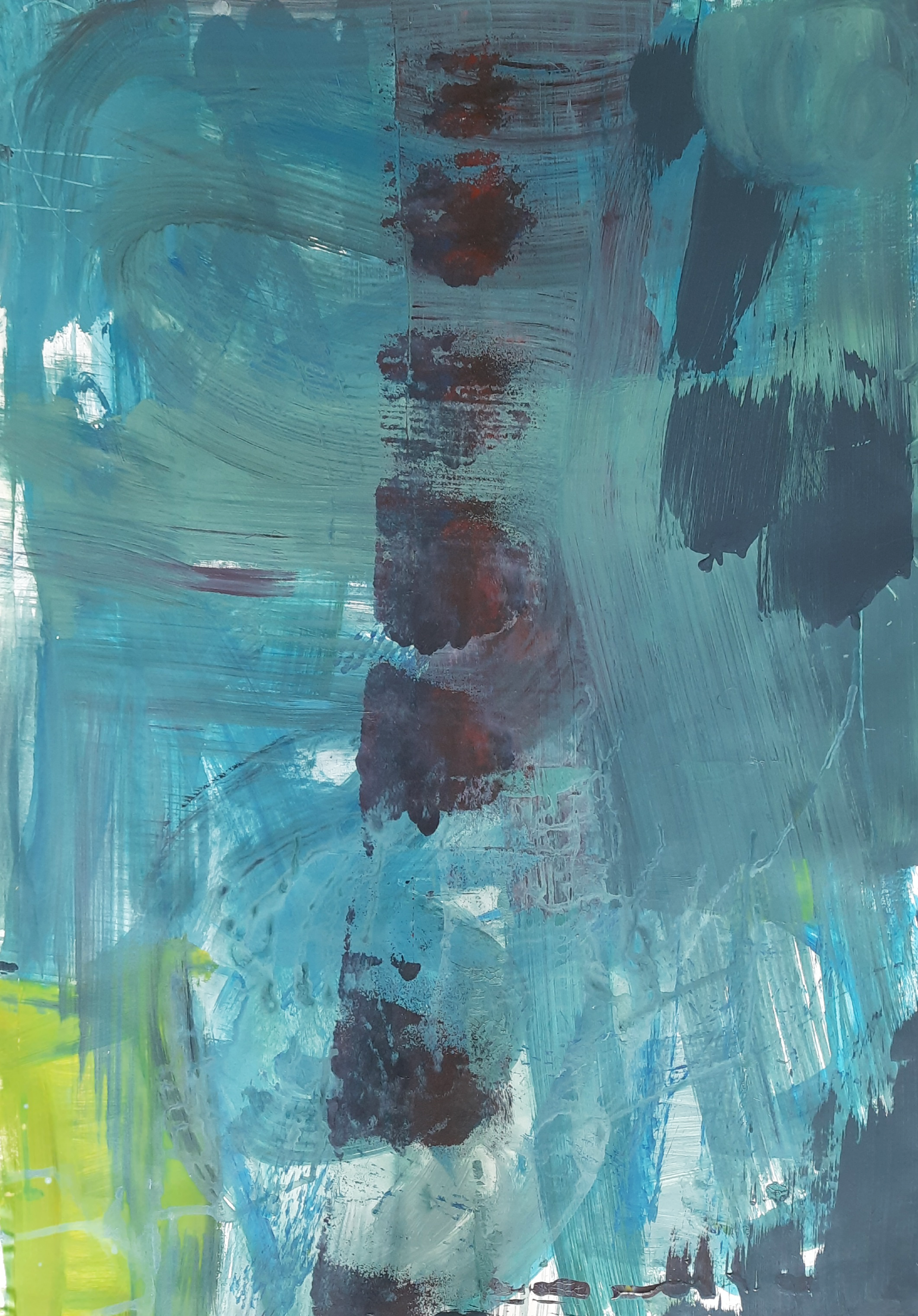 Down the Spine,  acrylic on paper, 59.4 x 84 cm, 2021