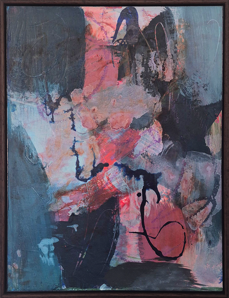   Melting Textures I     acrylics, oil pastels and inks on board, 34.5 x 26.5 cm