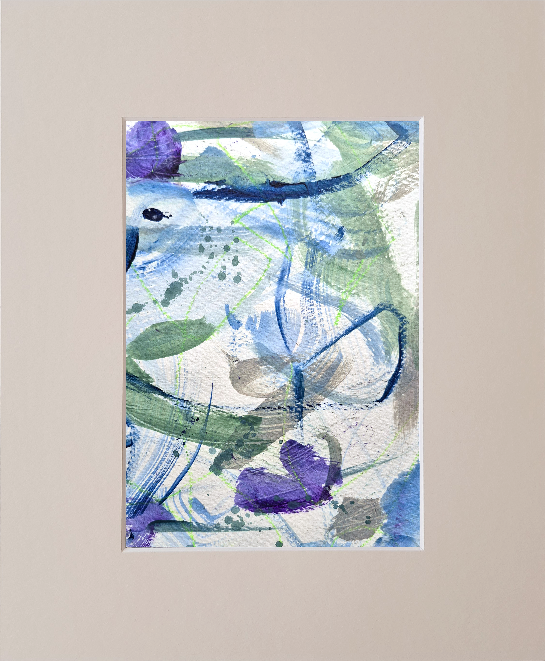 Butterfly I, acrylic on paper, 30.5 x 25.5 cm with mounting, 2023