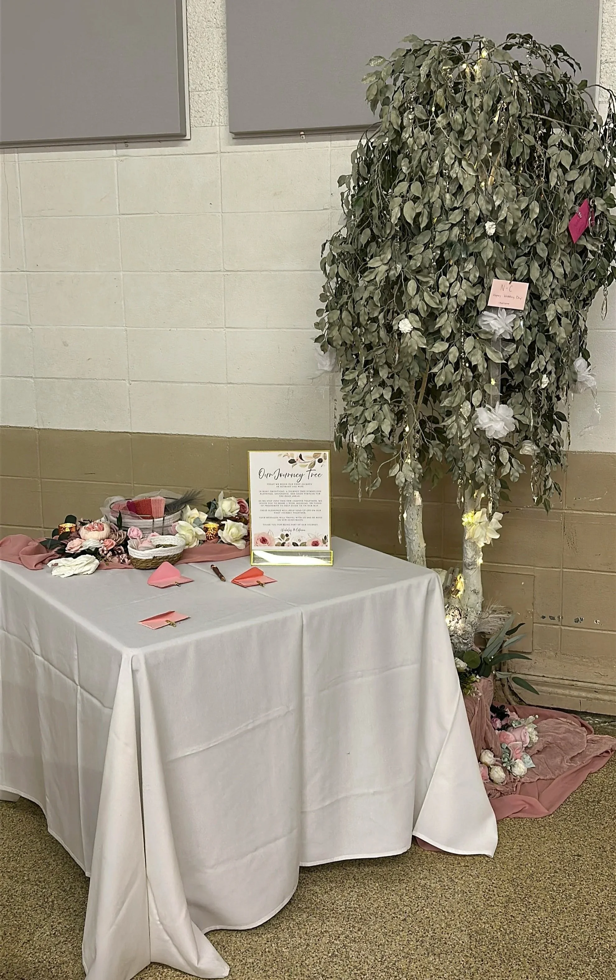photograph of a personalized guest book at wedding reception in Edmonton Alberta