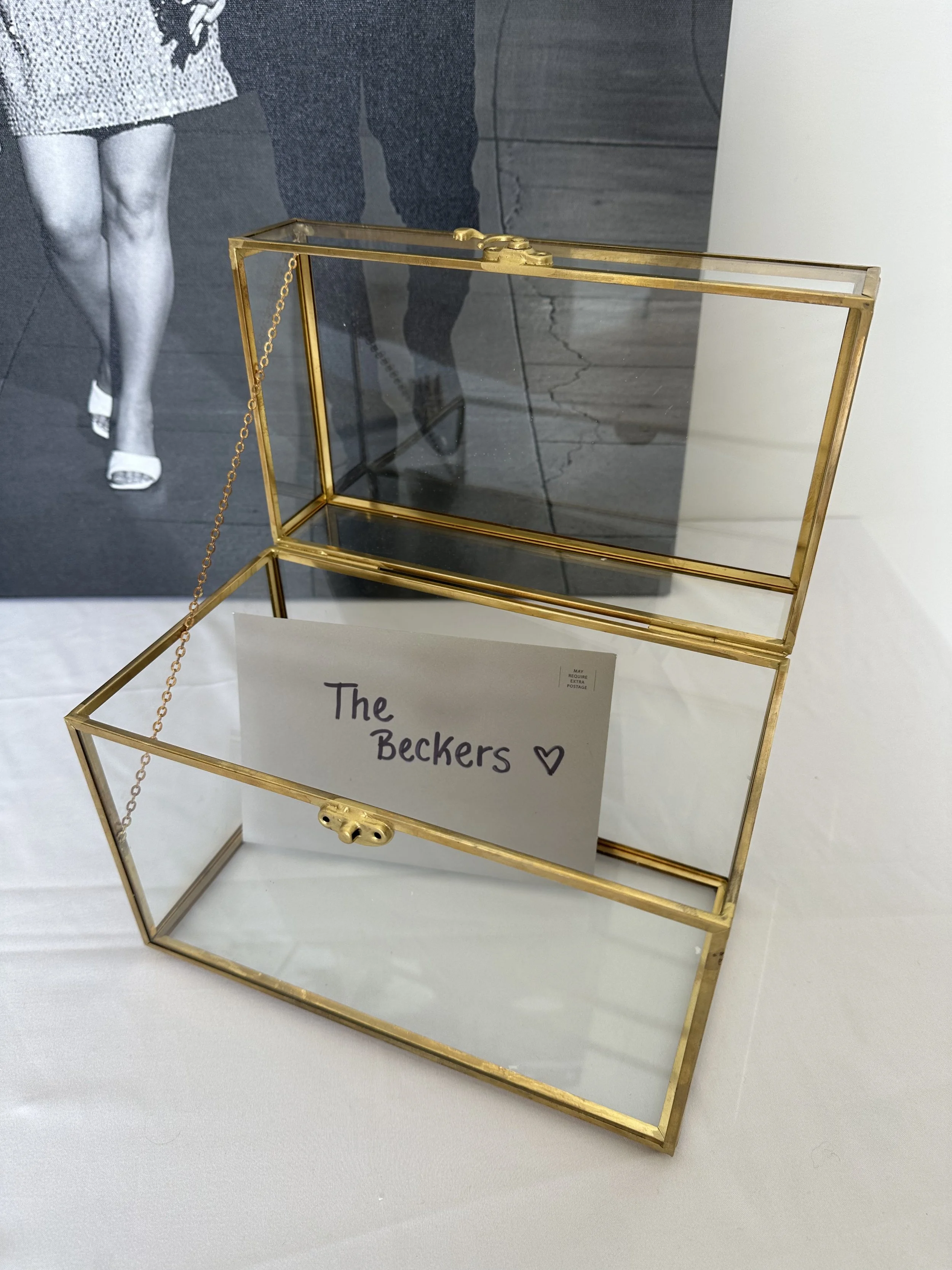 Edmonton wedding BTS creator capturing every look, touch, and smile that made your day magical, including the thoughtful details like the couple’s card box.