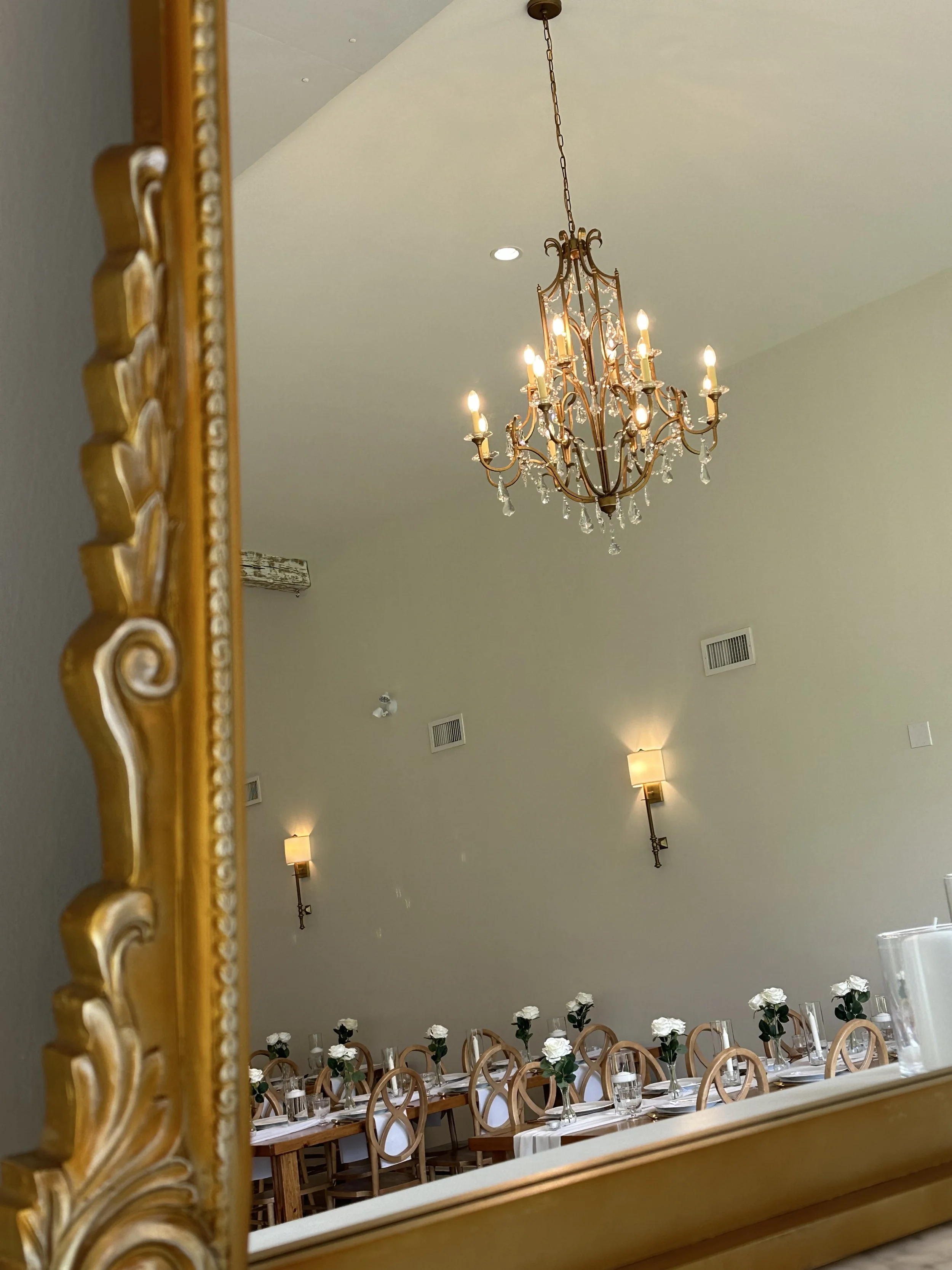 Creative capture of the Sparrow Lane reception space photographed in a documentary-style approach by Edmonton wedding content creator Wildflower Events.