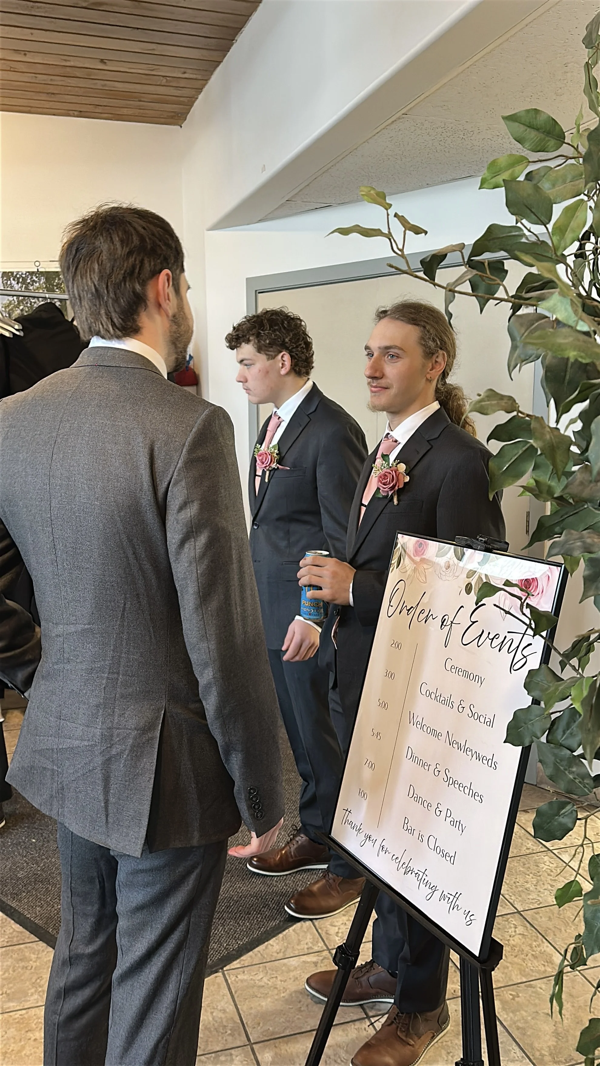 Photo taken by behind the scenes content creator of groomsmen at yeg wedding