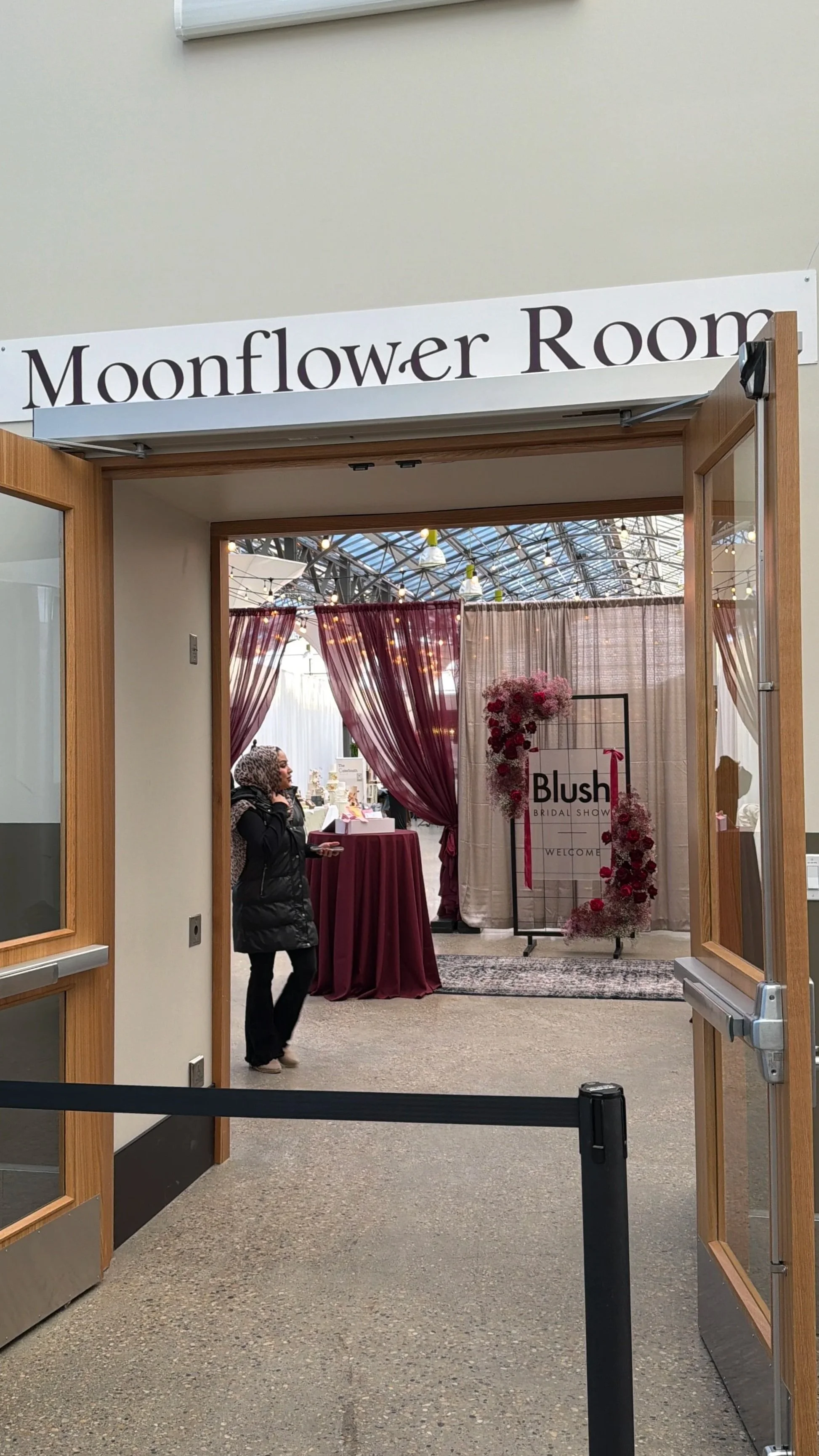 Photograph of the entrance to the Blush Bridal Show in Edmonton Alberta