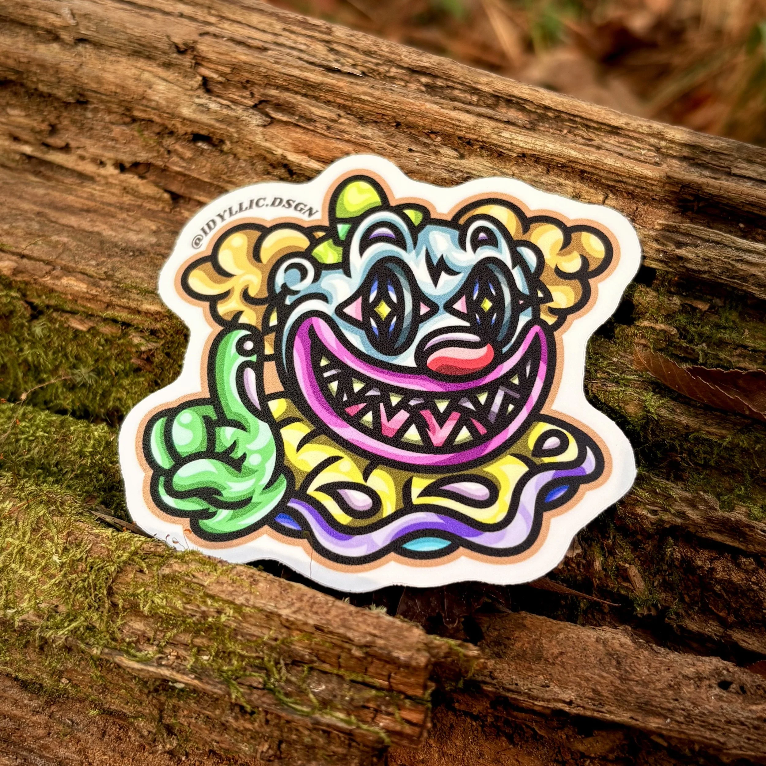 idyllic design stciker pack clown cartoon character with bold lines and cartoon aesthtic and clown rubberhose artwork idyllic design stickers.jpeg