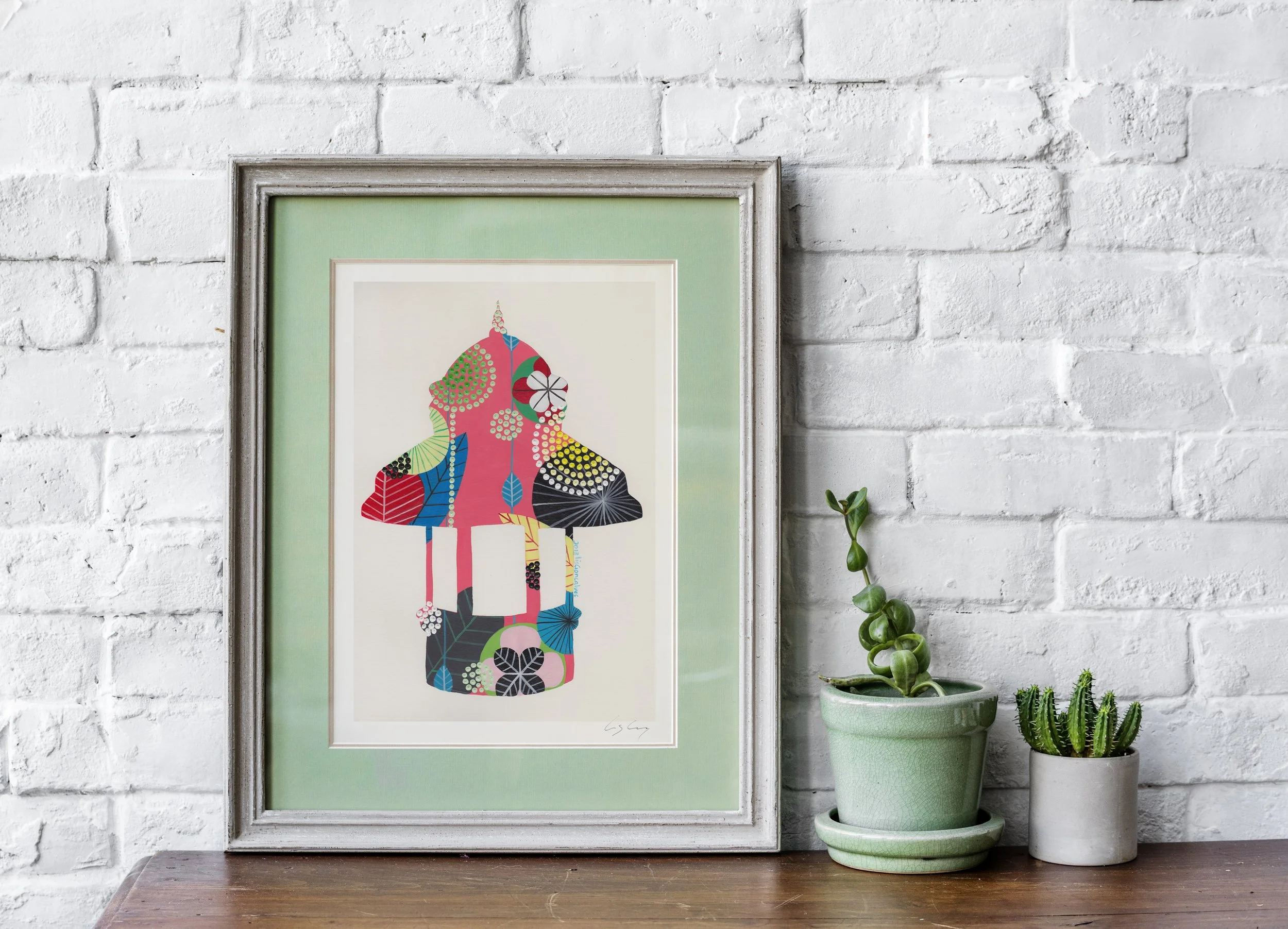 Kiosk (Pink) - Fine art print by Lis Gonçalves. A modern and colourful take on a famous Portuguese icon.