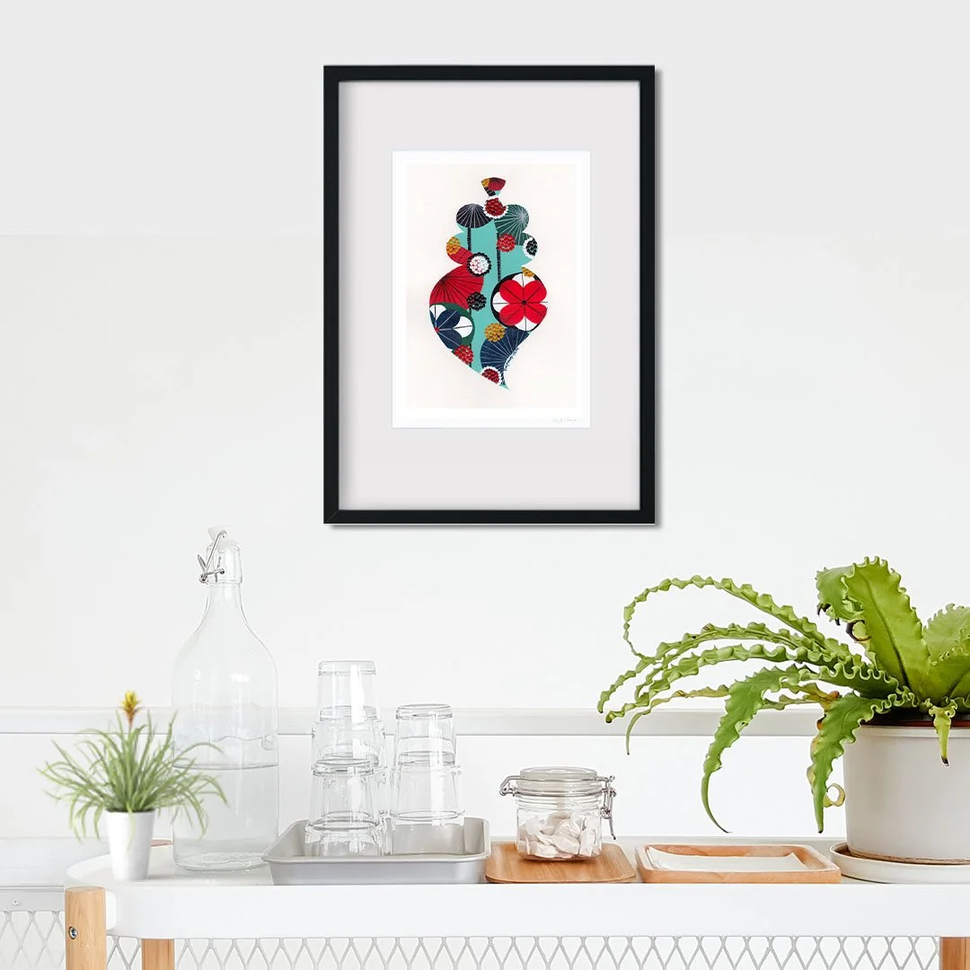 Portuguese Heart (Turquoise #2) - Fine art print by Lis Gonçalves. A modern and colourful take on a famous Portuguese icon.