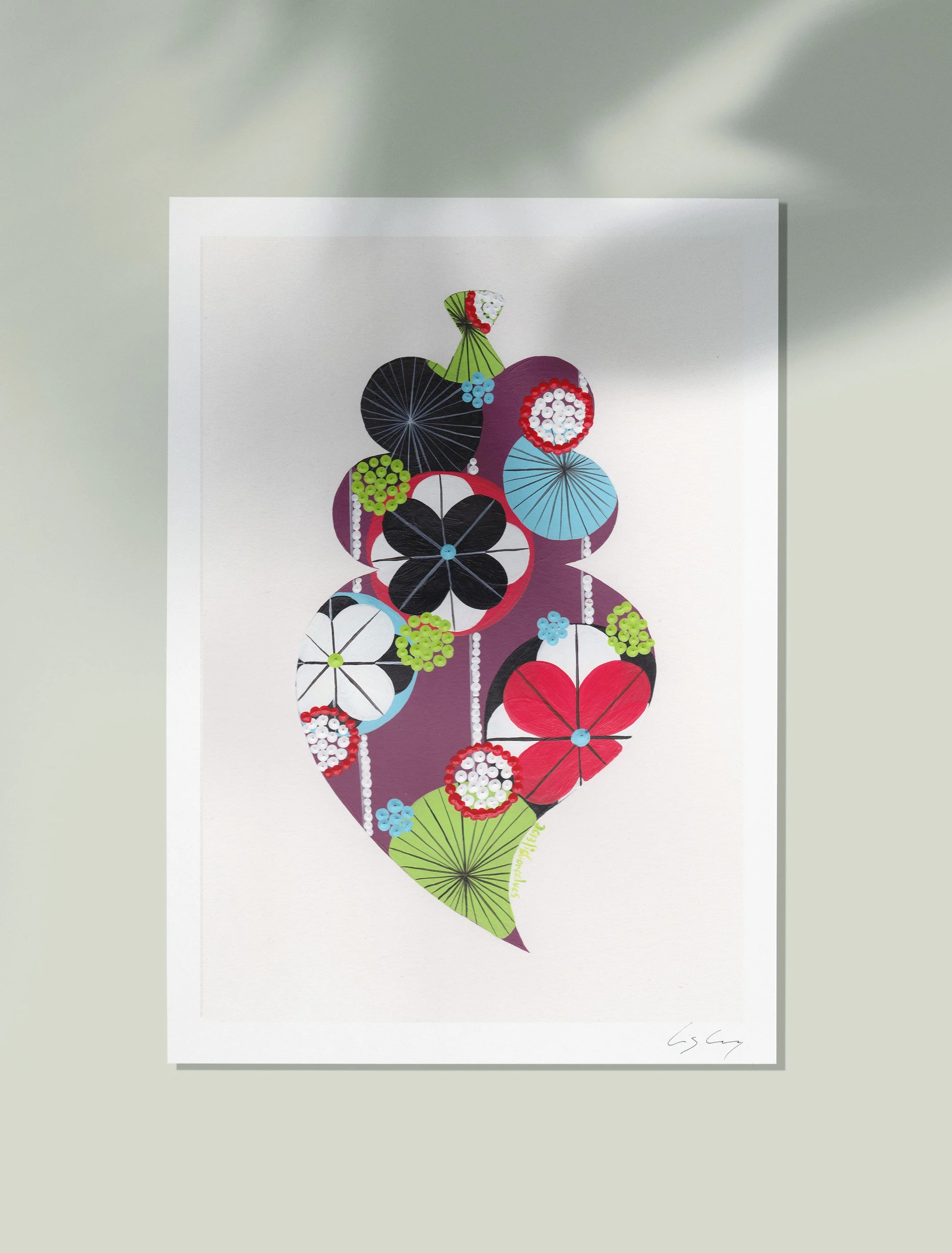Portuguese Heart (Purple) - Fine art print by Lis Gonçalves. A modern and colourful take on a famous Portuguese icon.