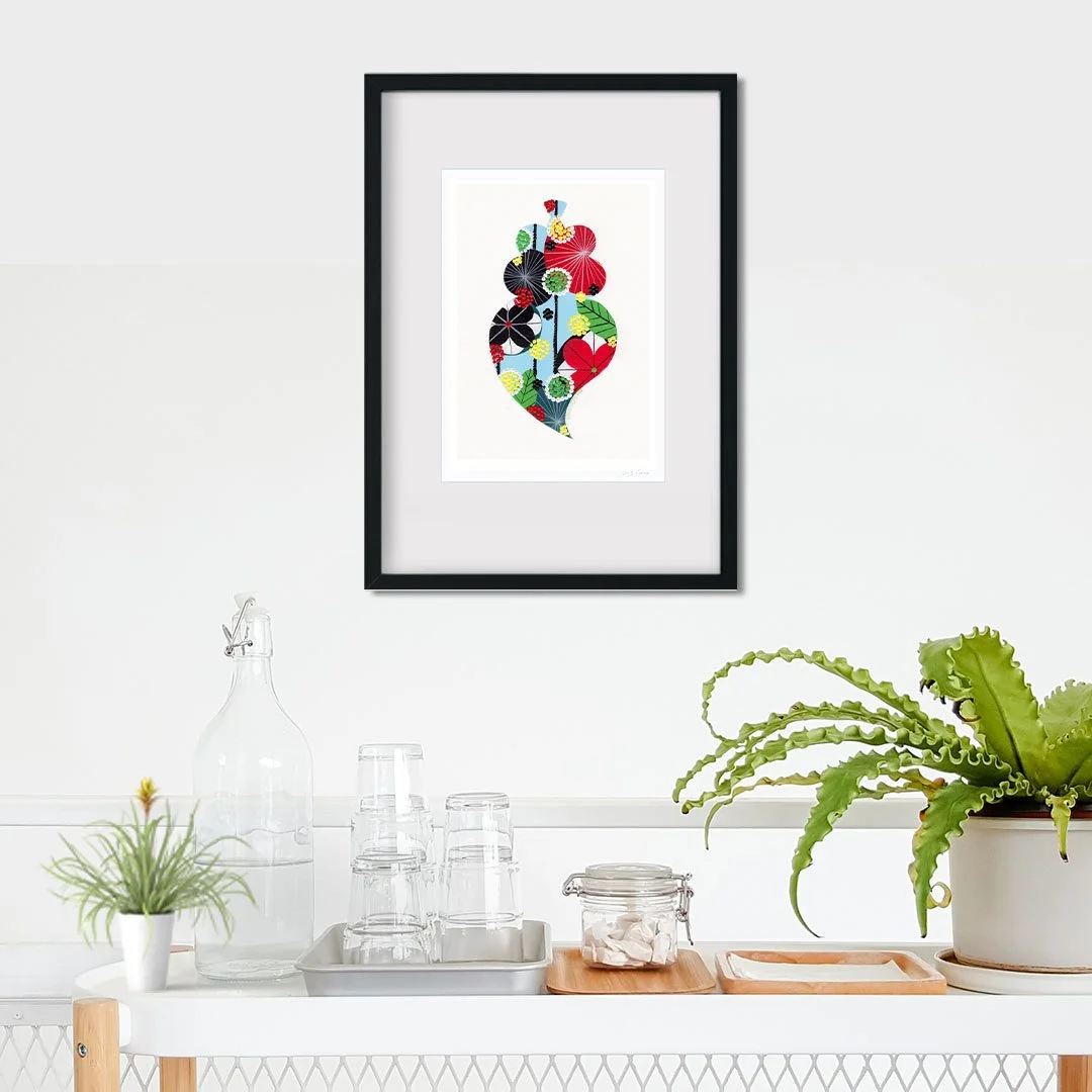 Portuguese Heart (Aqua Blue) - Fine art print by Lis Gonçalves. A modern and colourful take on a famous Portuguese icon.