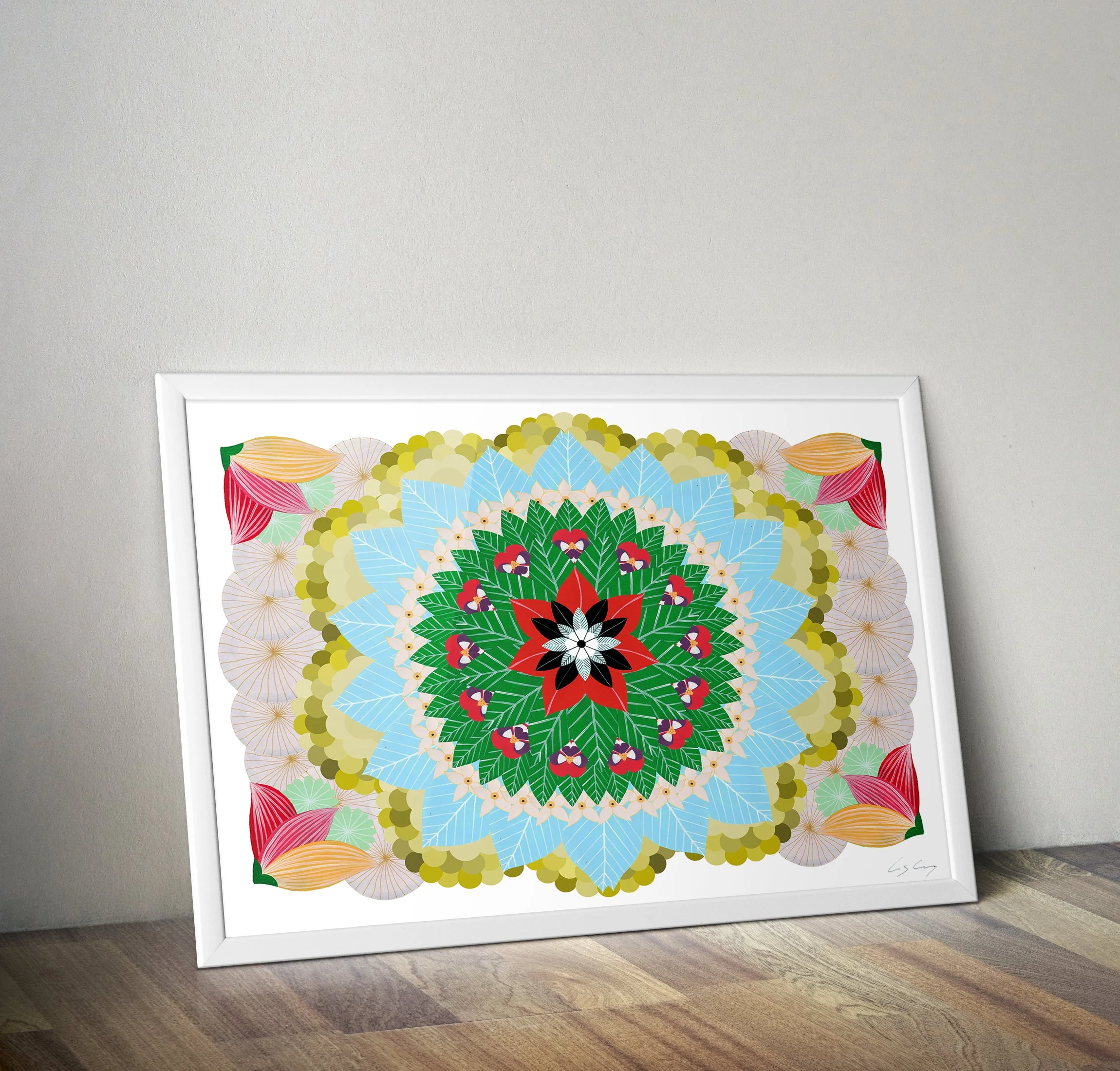 Nature-mandala-with-flowers-leaves